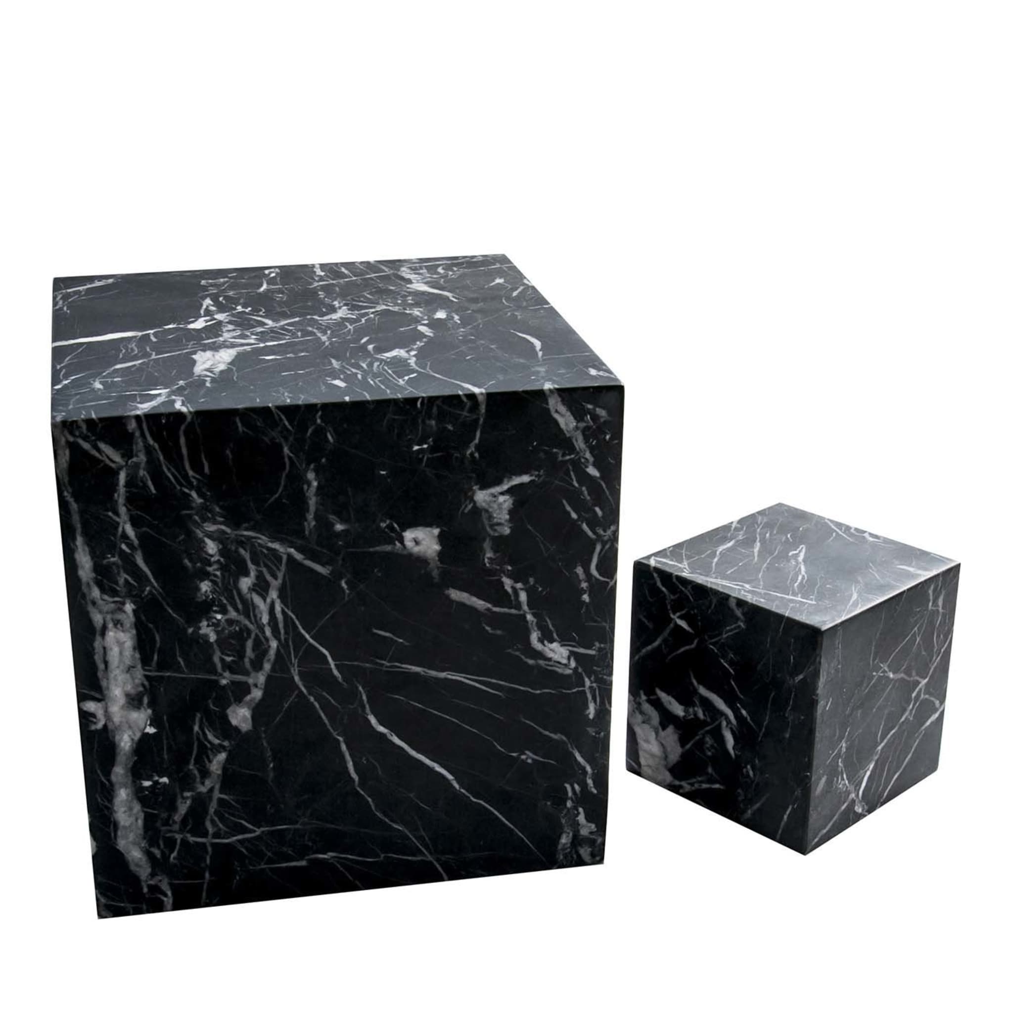 Set di oggetti decorativi fermalibri in marmo nero Marquina - Vista principale