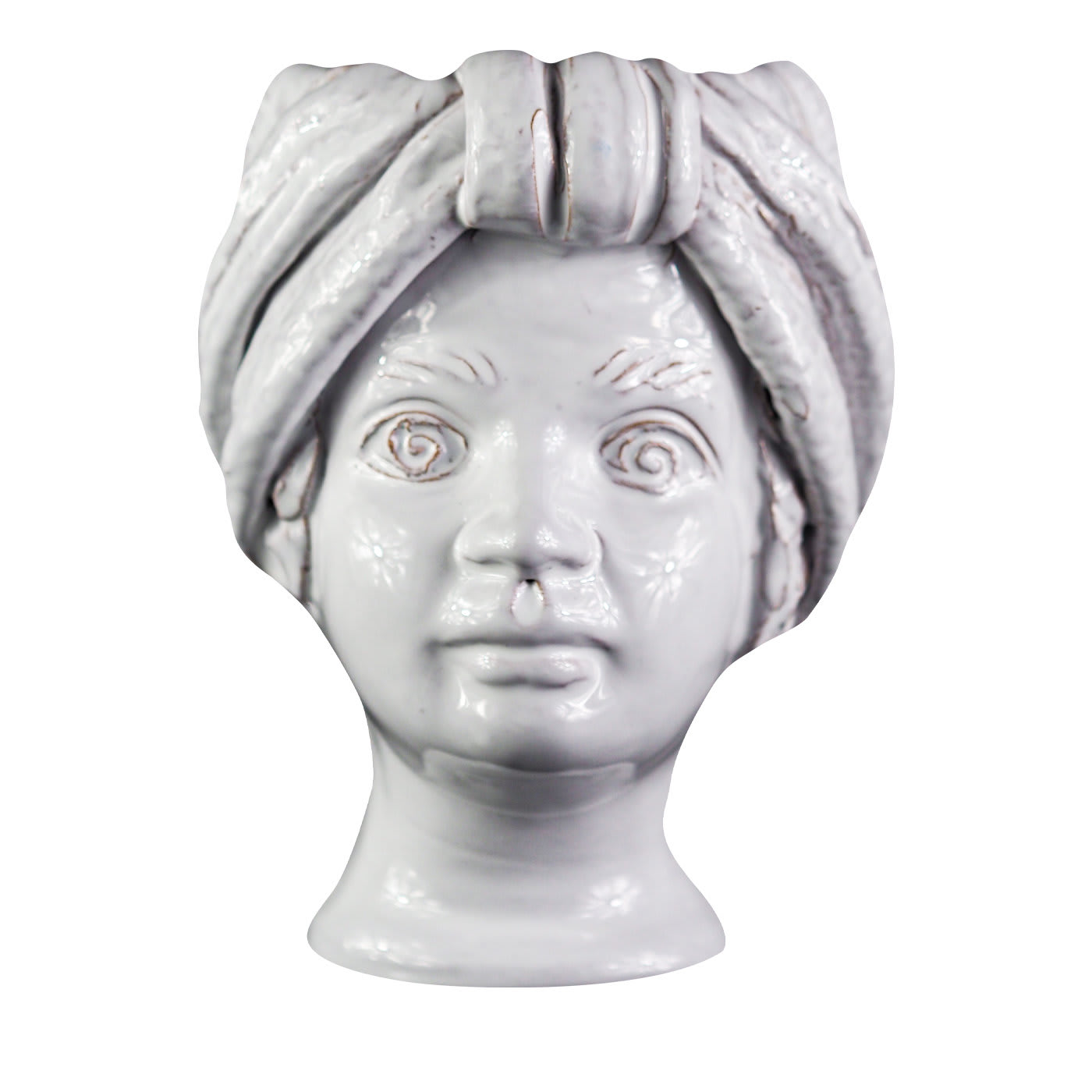 White Moor Woman Head with Turban Small Vase - Alessi Ceramiche