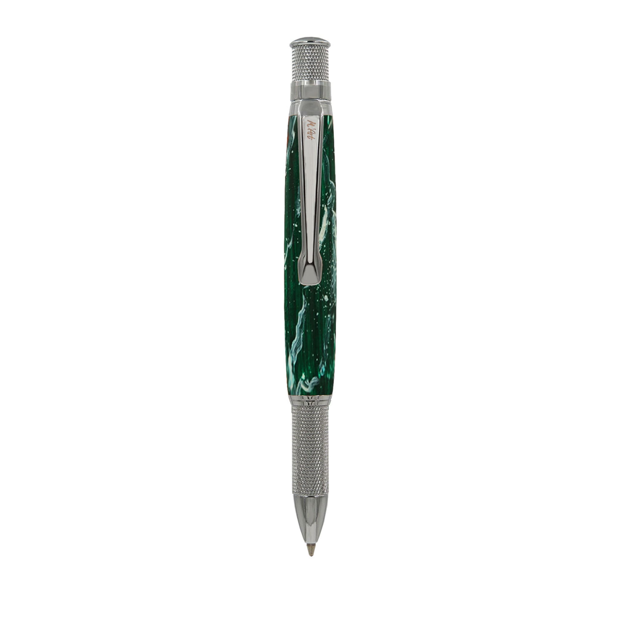 Contemporanea Marbled Green Ballpoint Pen in Olive Wood - Main view