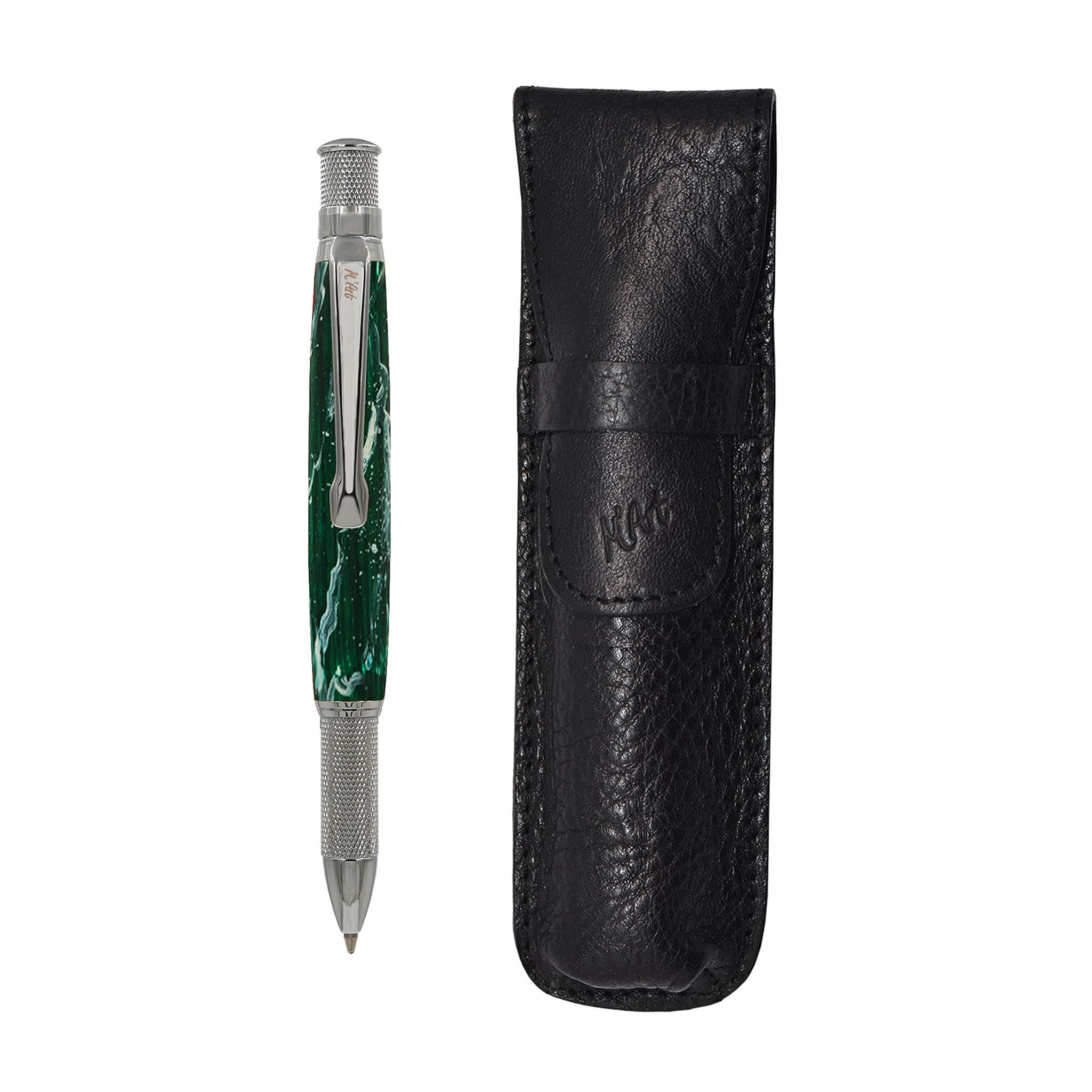 Contemporanea Marbled Green Ballpoint Pen in Olive Wood - Alternative view 1