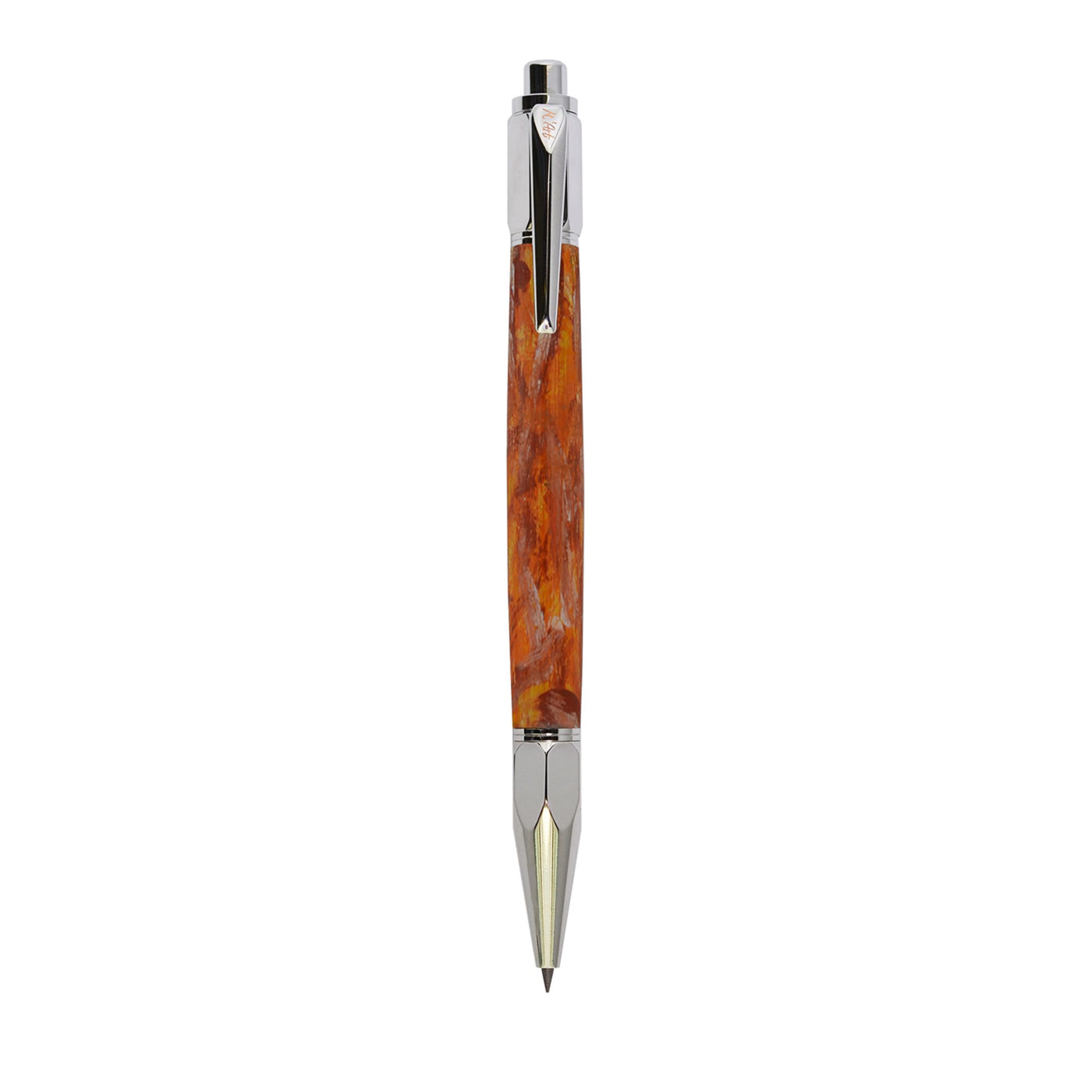 Artemisia Marbled Orange Automatic Pencil in Olive Wood - Main view