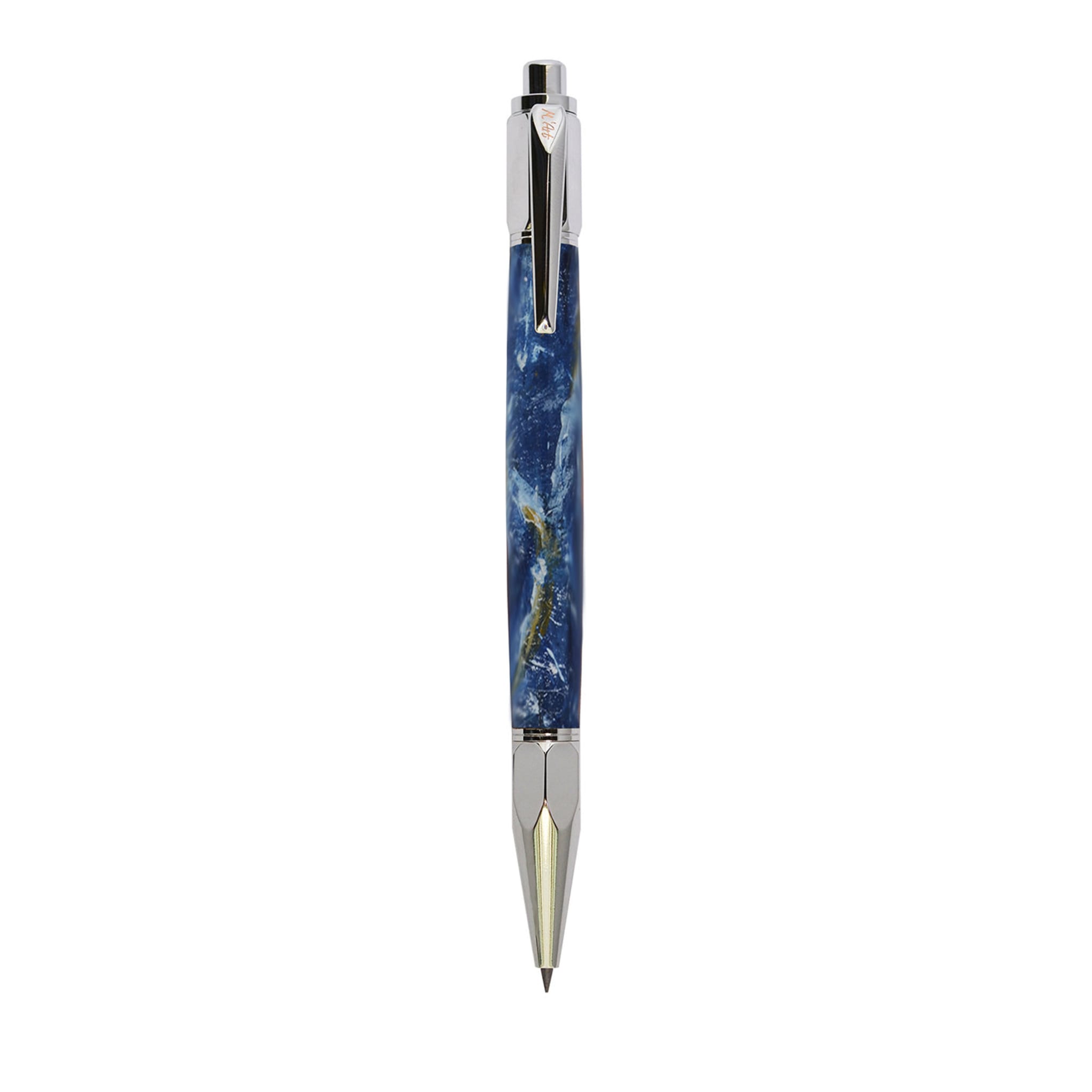 Crayon automatique bleu marbré Artemisia en bois d'olivier - Vue principale