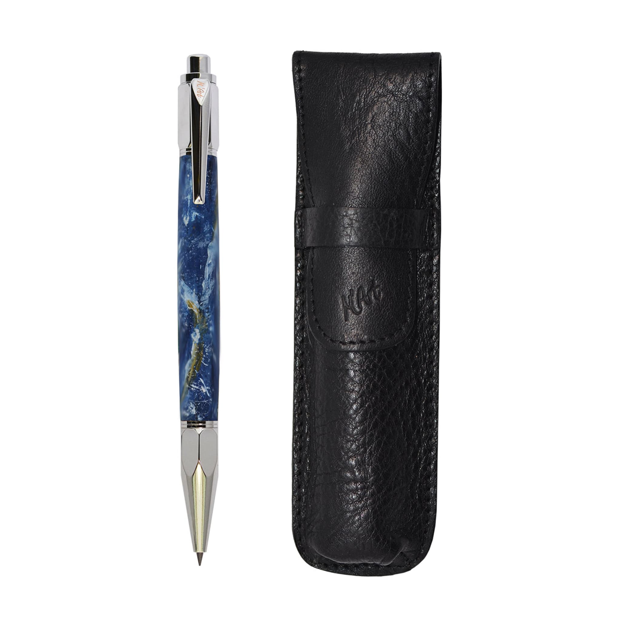 Artemisia Marbled Blue Automatic Pencil in Olive Wood - Alternative view 1