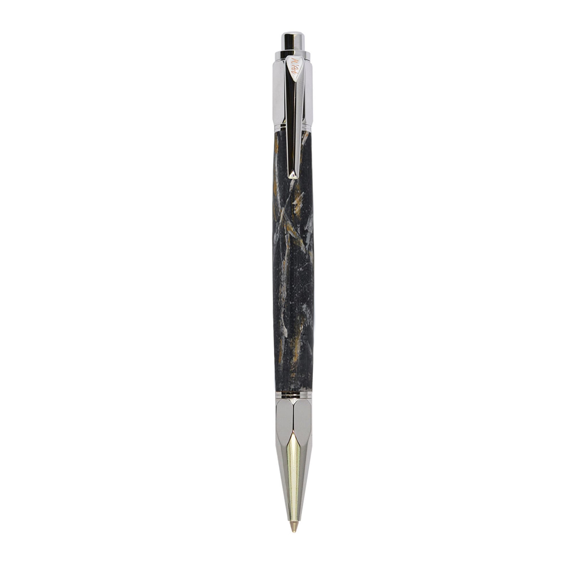 Artemisia Marbled Black Ballpoint Pen in Olive Wood - Main view