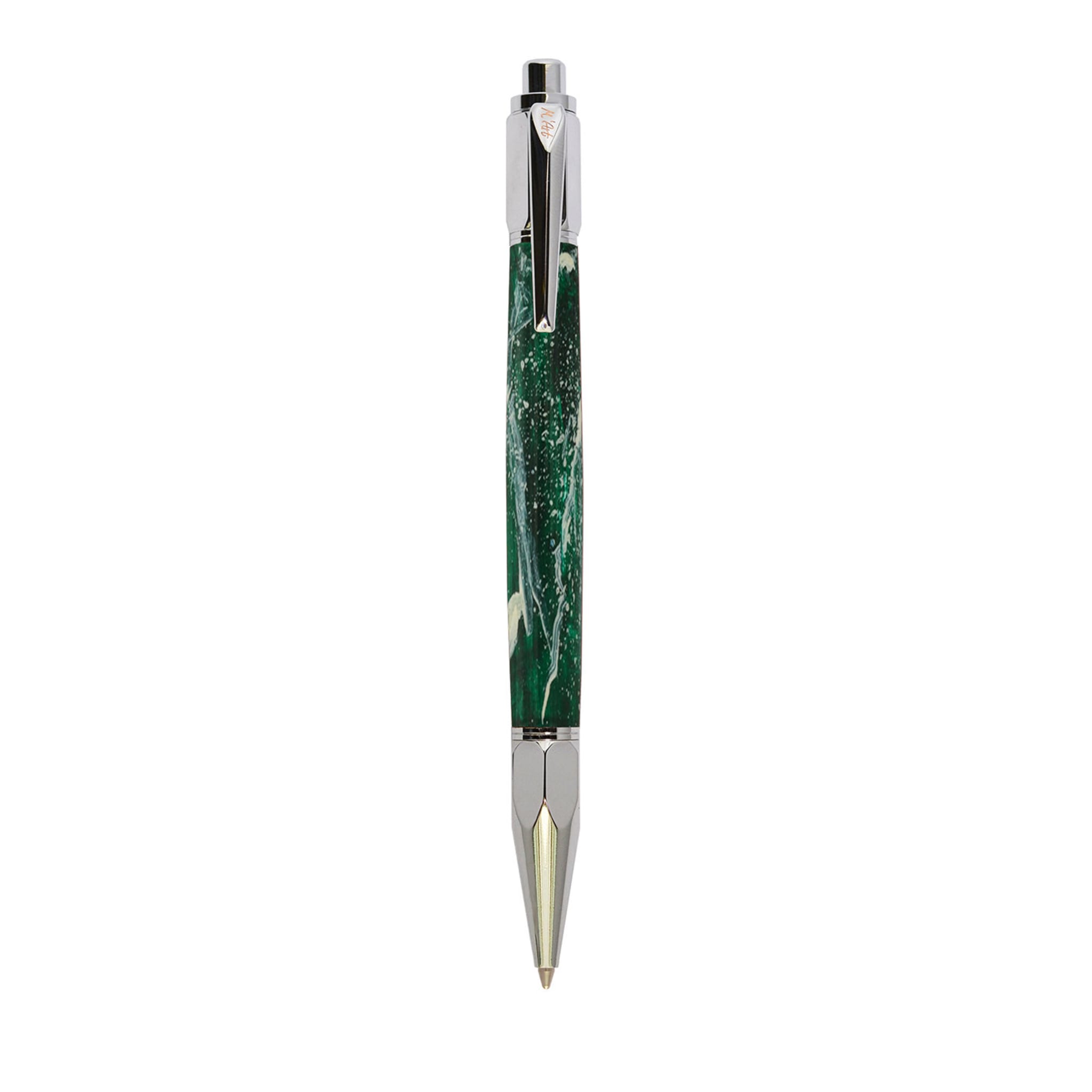 Artemisia Marbled Green Ballpoint Pen in Olive Wood - Main view