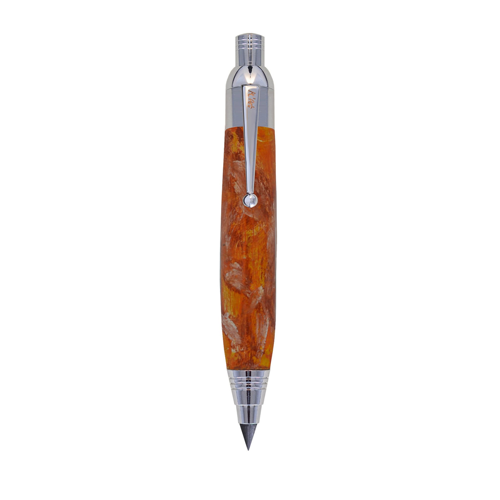 Botero Marbled Orange Automatic Pencil in Olive Wood - Main view