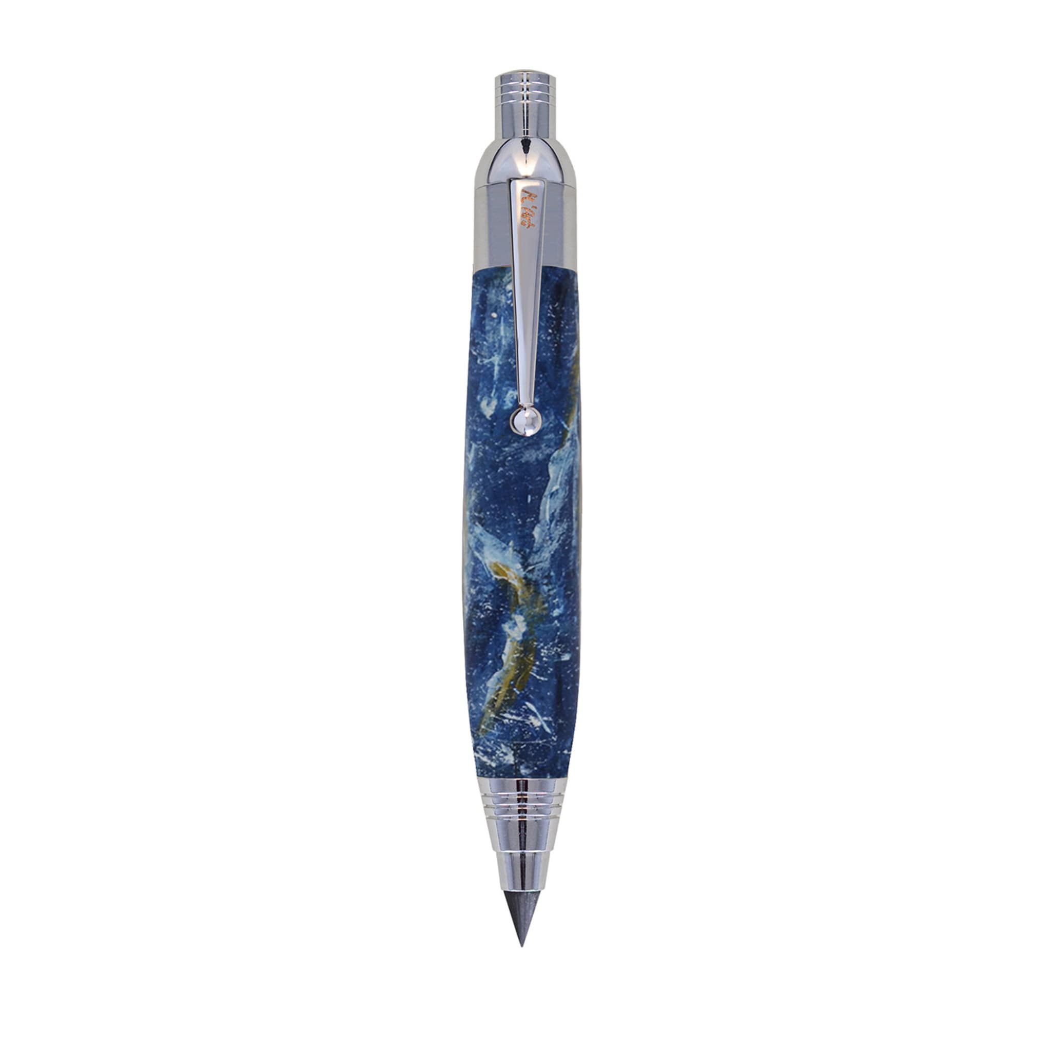 Botero marmorierter blauer Automatik-Bleistift in Olivenholz - Hauptansicht