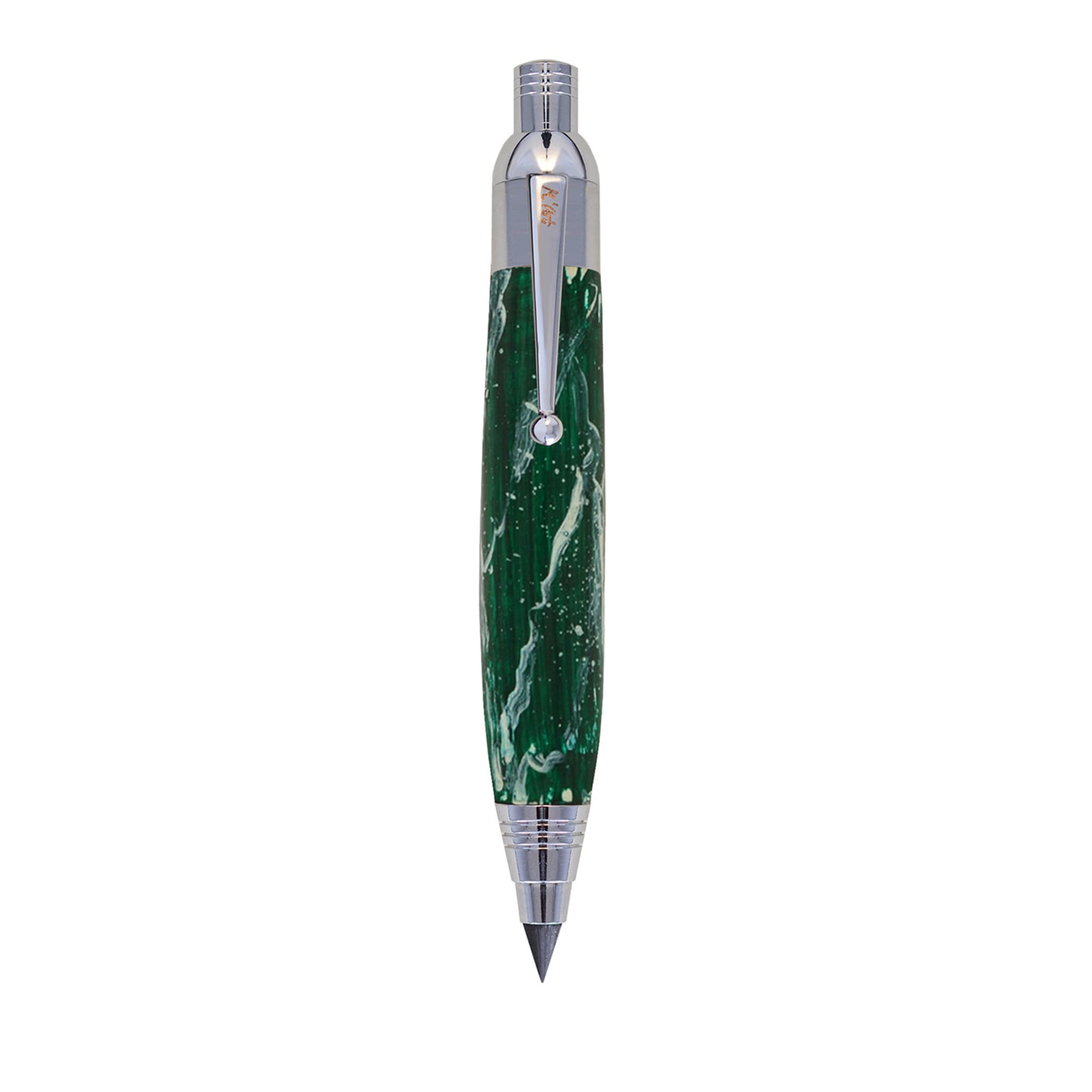 Crayon automatique Botero vert marbré en bois d'olivier - Vue principale