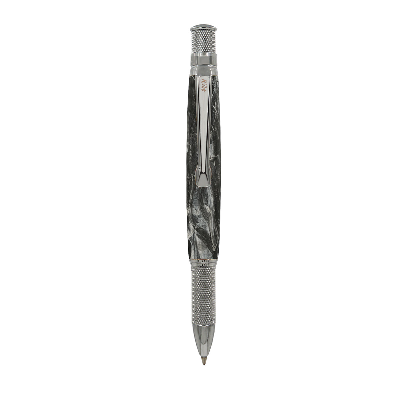 Contemporanea Marbled Gray Ballpoint Pen in Olive Wood - M'Art