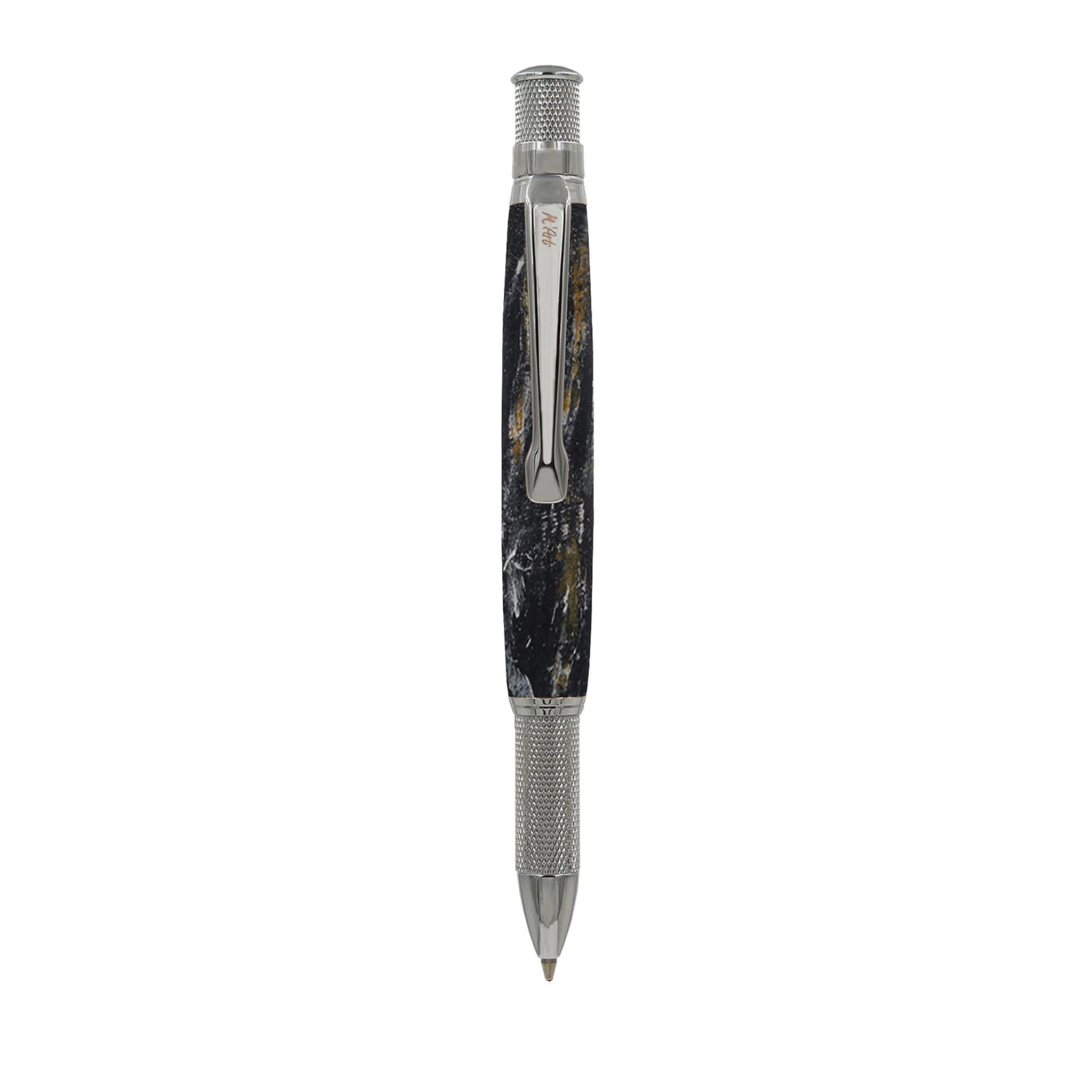 Contemporanea Marbled Black Ballpoint Pen in Olive Wood - Main view