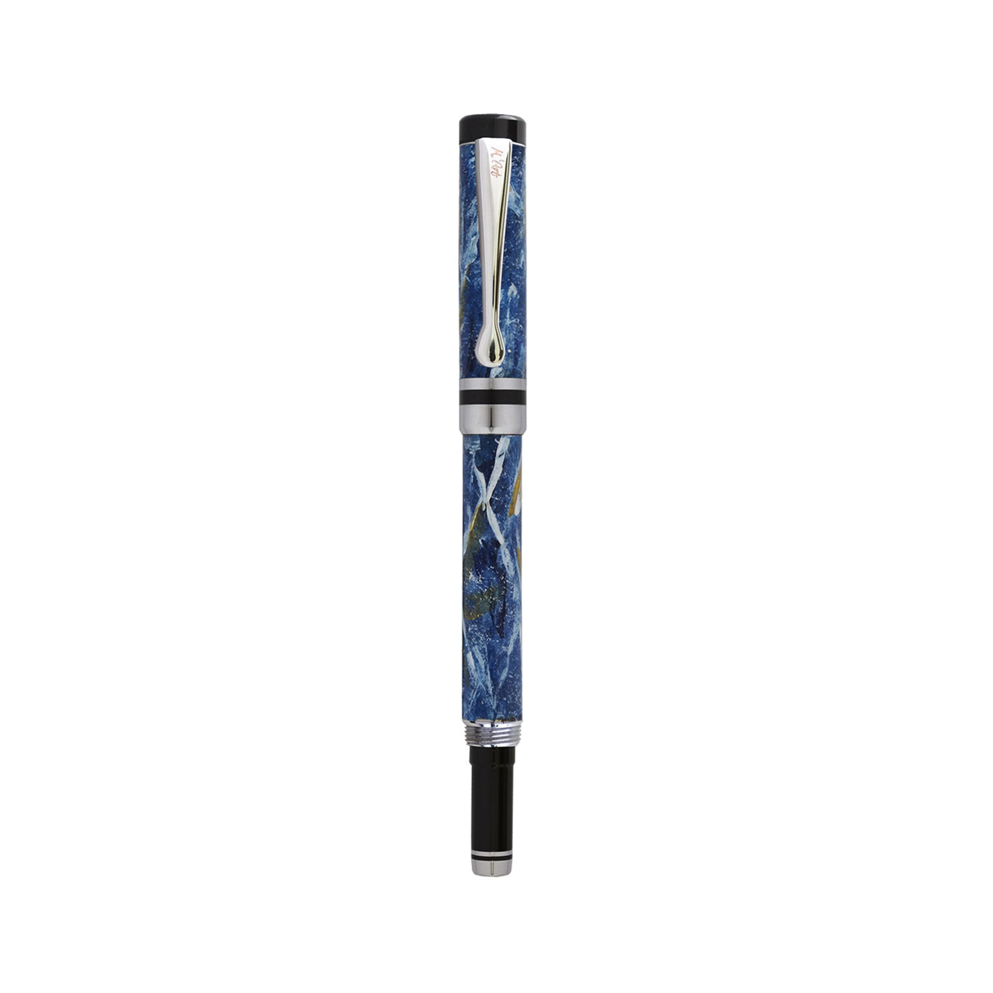 Ipazia Marbled Blue Fountain Pen in Olive Wood - Alternative view 1