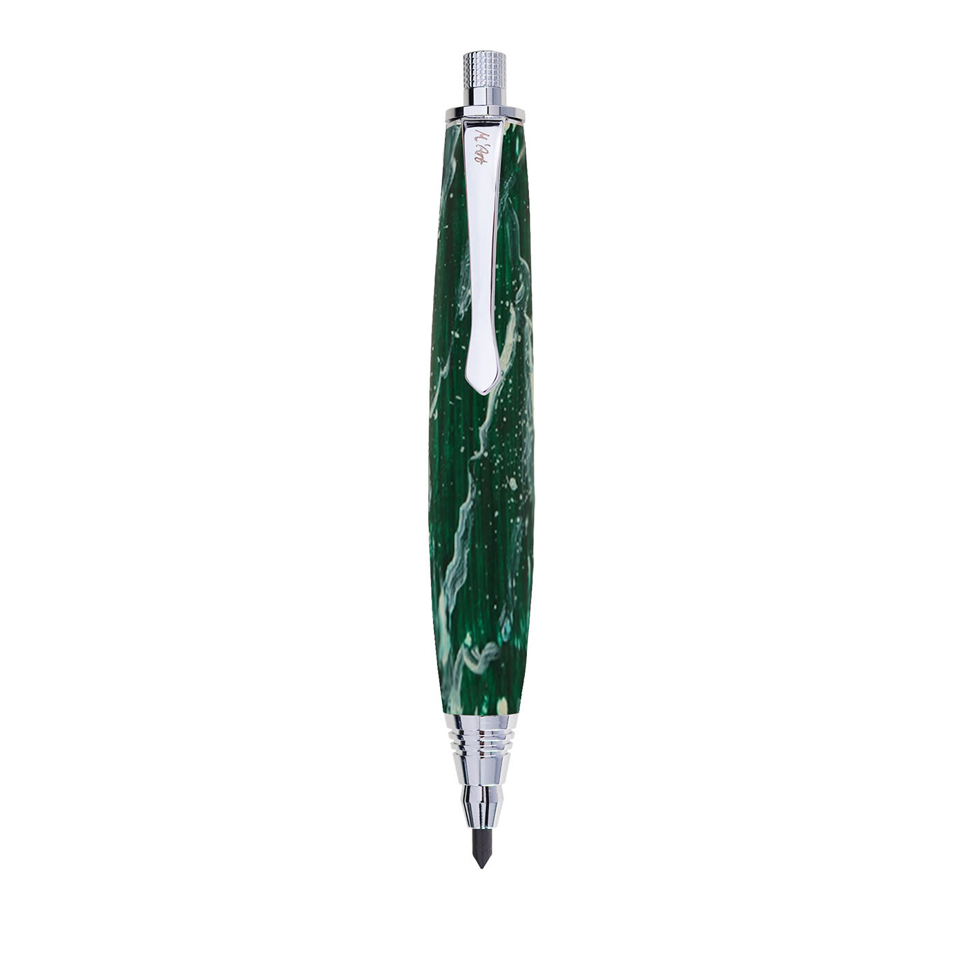 Ligabue Marbled Green Automatic Pencil in Olive Wood - M'Art