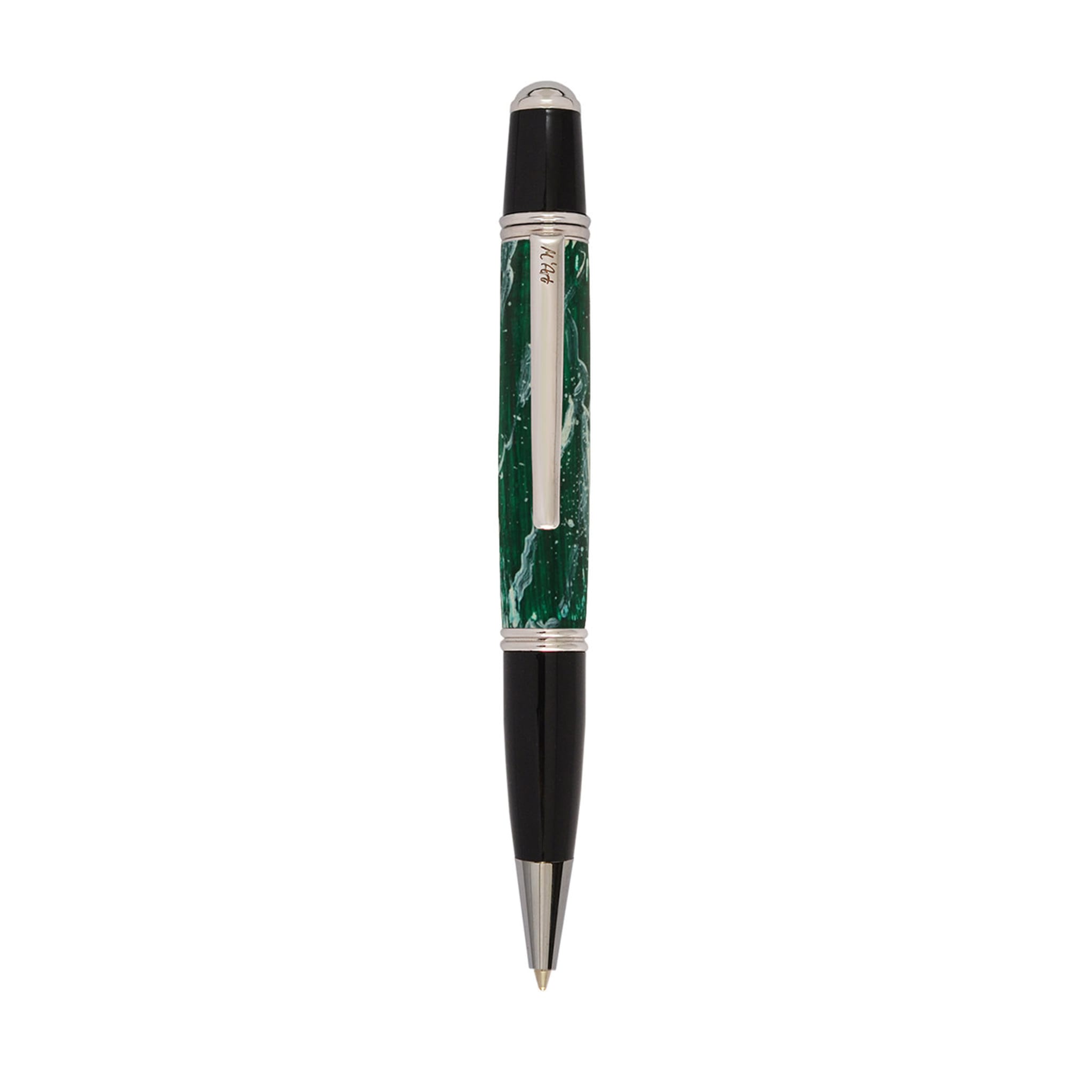 Mantinea Marbled Green Ballpoint Pen in Olive Wood - Main view
