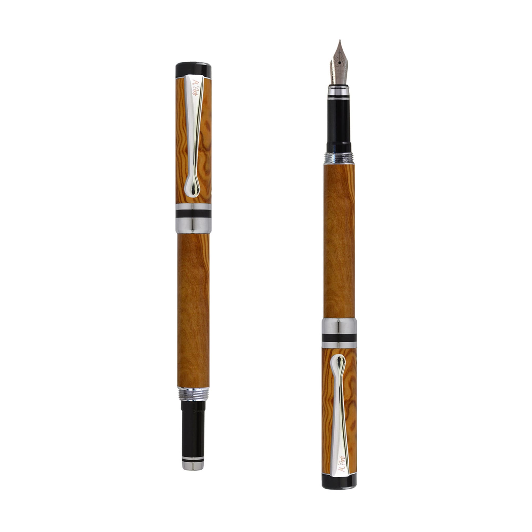 Penna stilografica Ipazia in legno d'ulivo - Vista alternativa 1