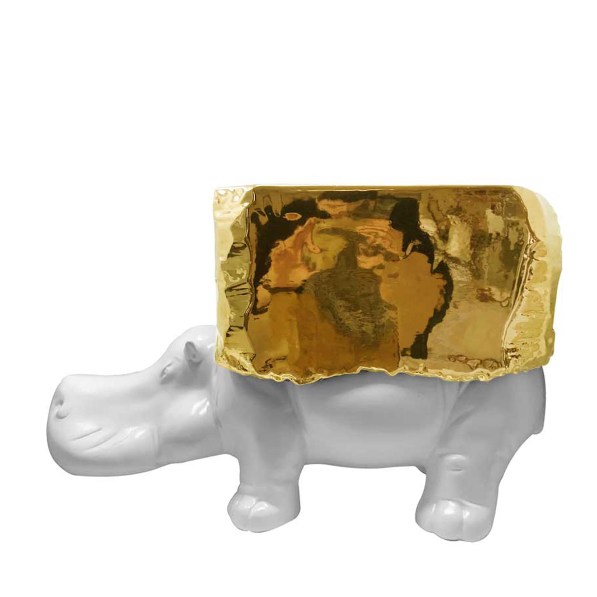 Gold Hippo Sculpture - Main view