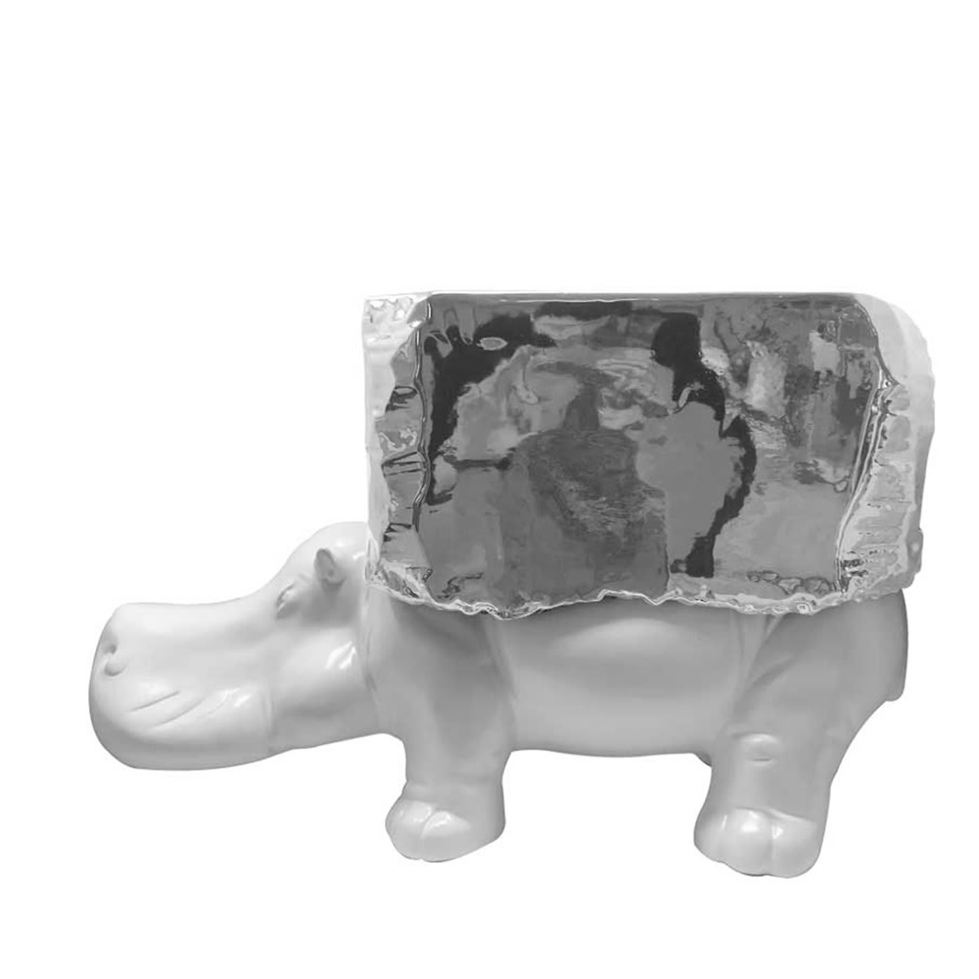 Silver Hippo Sculpture - Adriani e Rossi