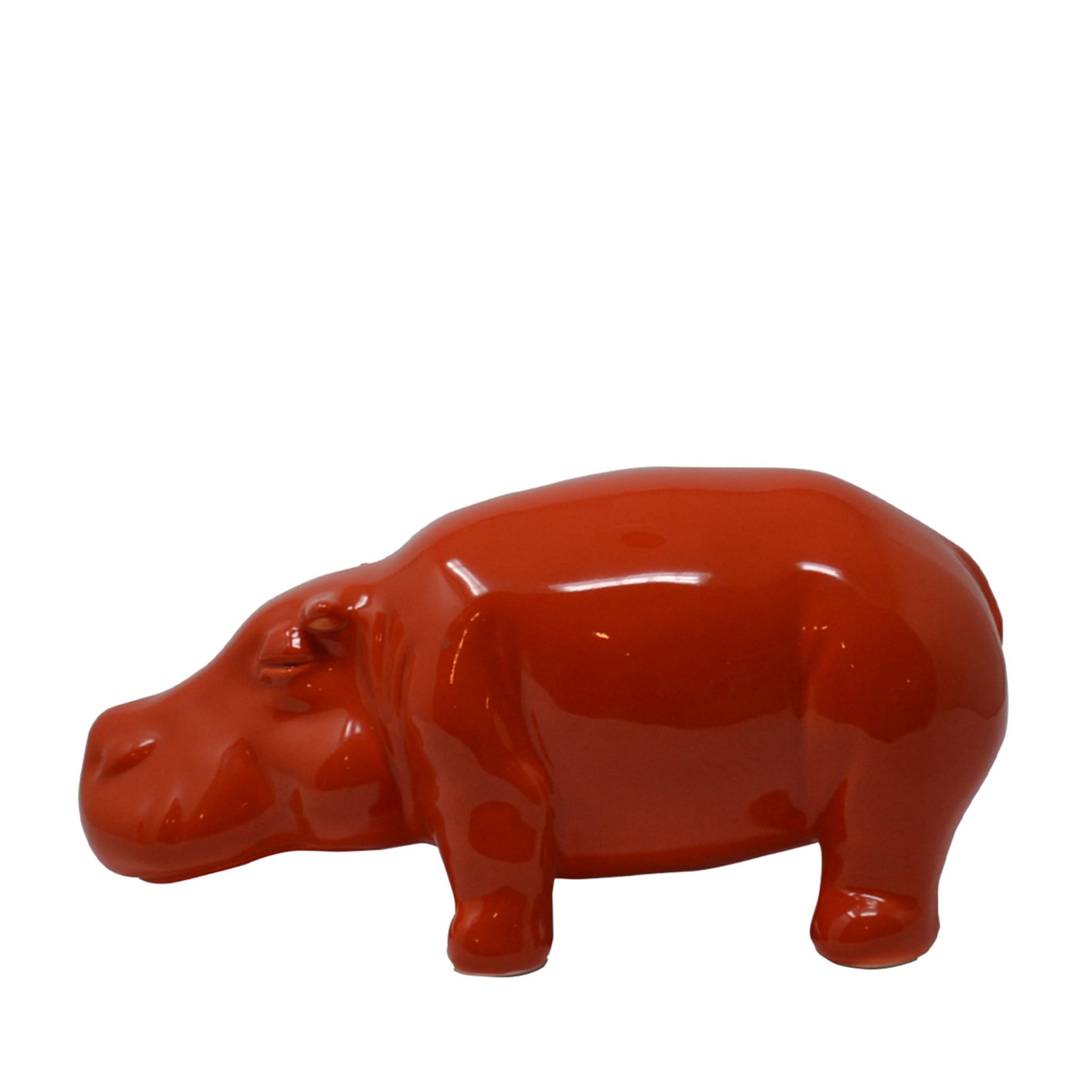 Escultura de hipopótamo rojo - Vista principal