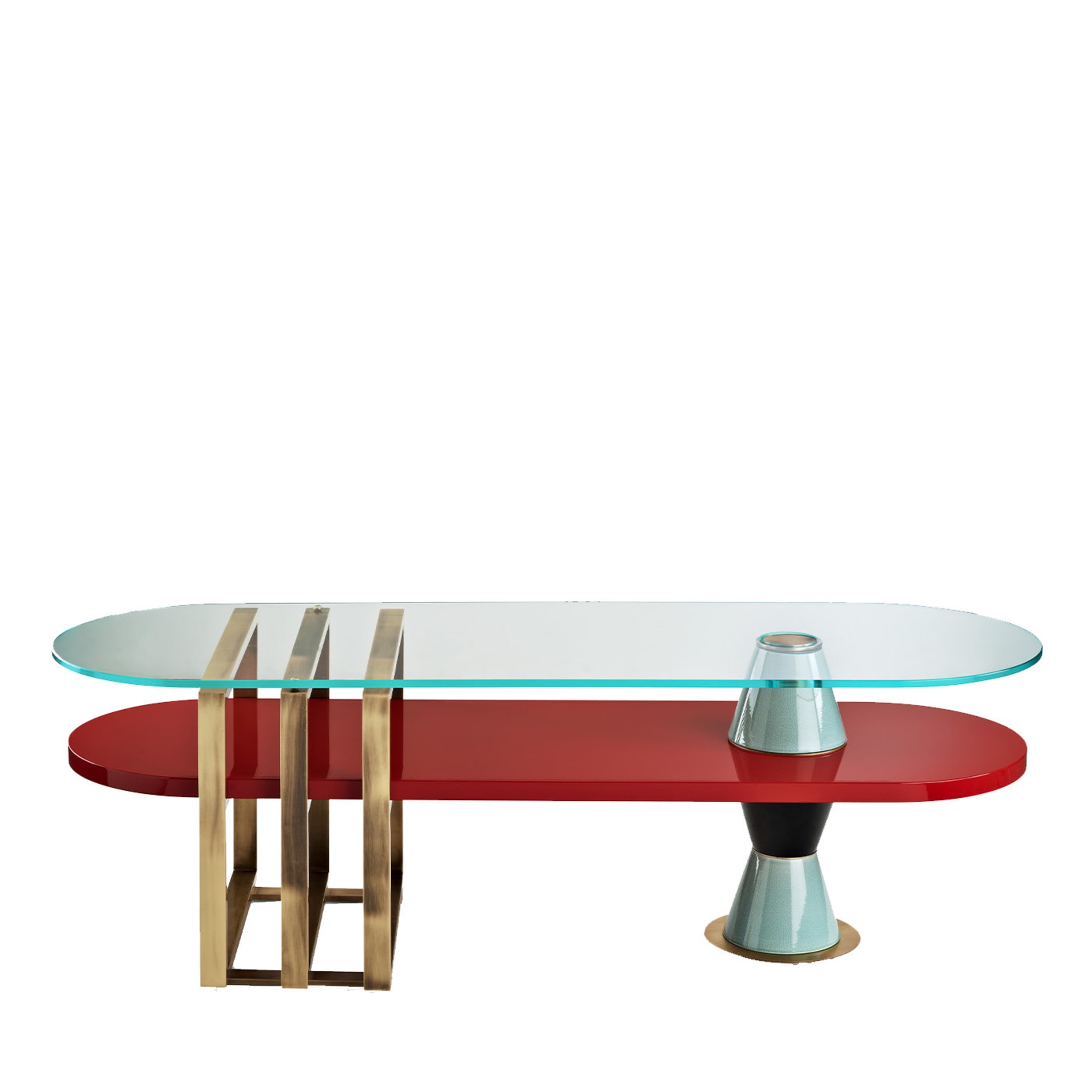 Tavolino da caffè ovale in palma - Vista principale