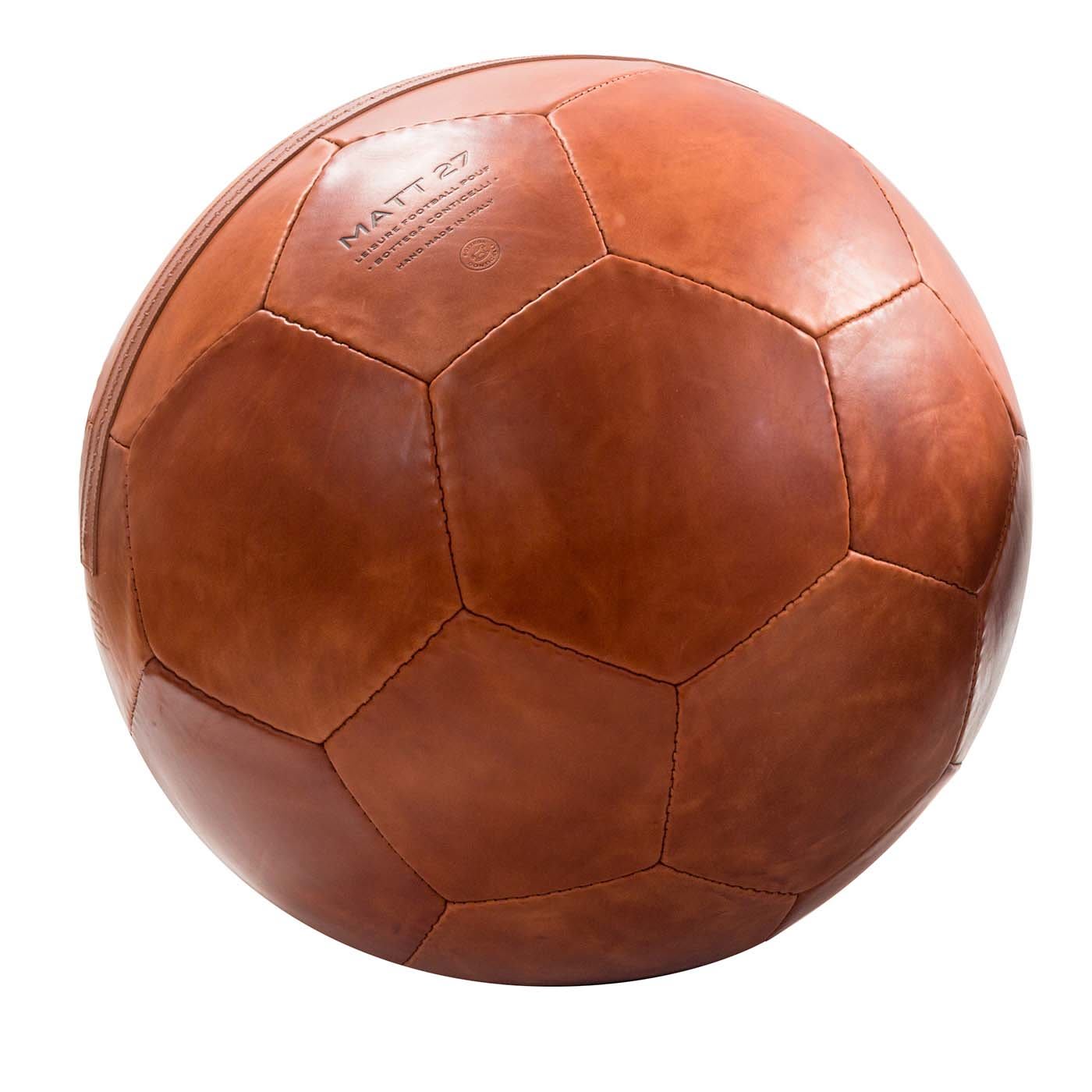 Small Soccer Ball Pouf Papaya - Bottega Conticelli