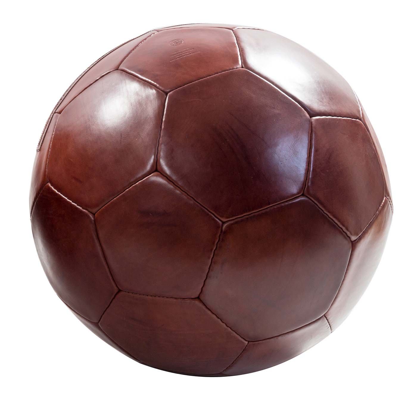 Small Soccer Ball Pouf Dark Brown - Bottega Conticelli