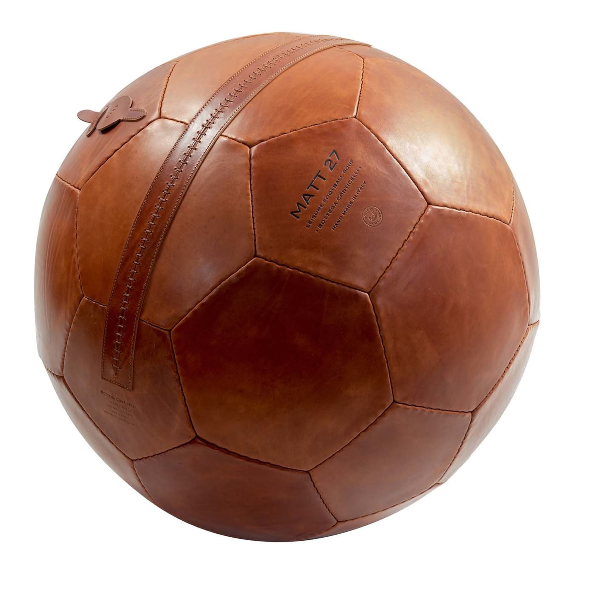 Large Soccer Ball Pouf Brown - Main view