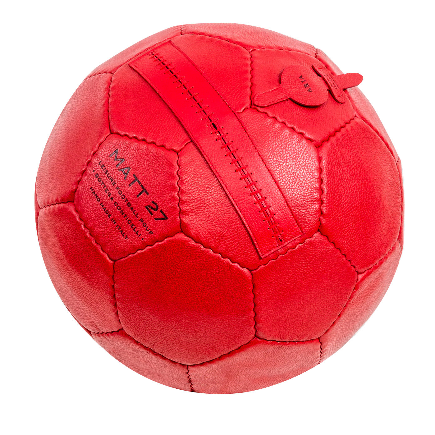 Large Soccer Ball Pouf Red - Bottega Conticelli