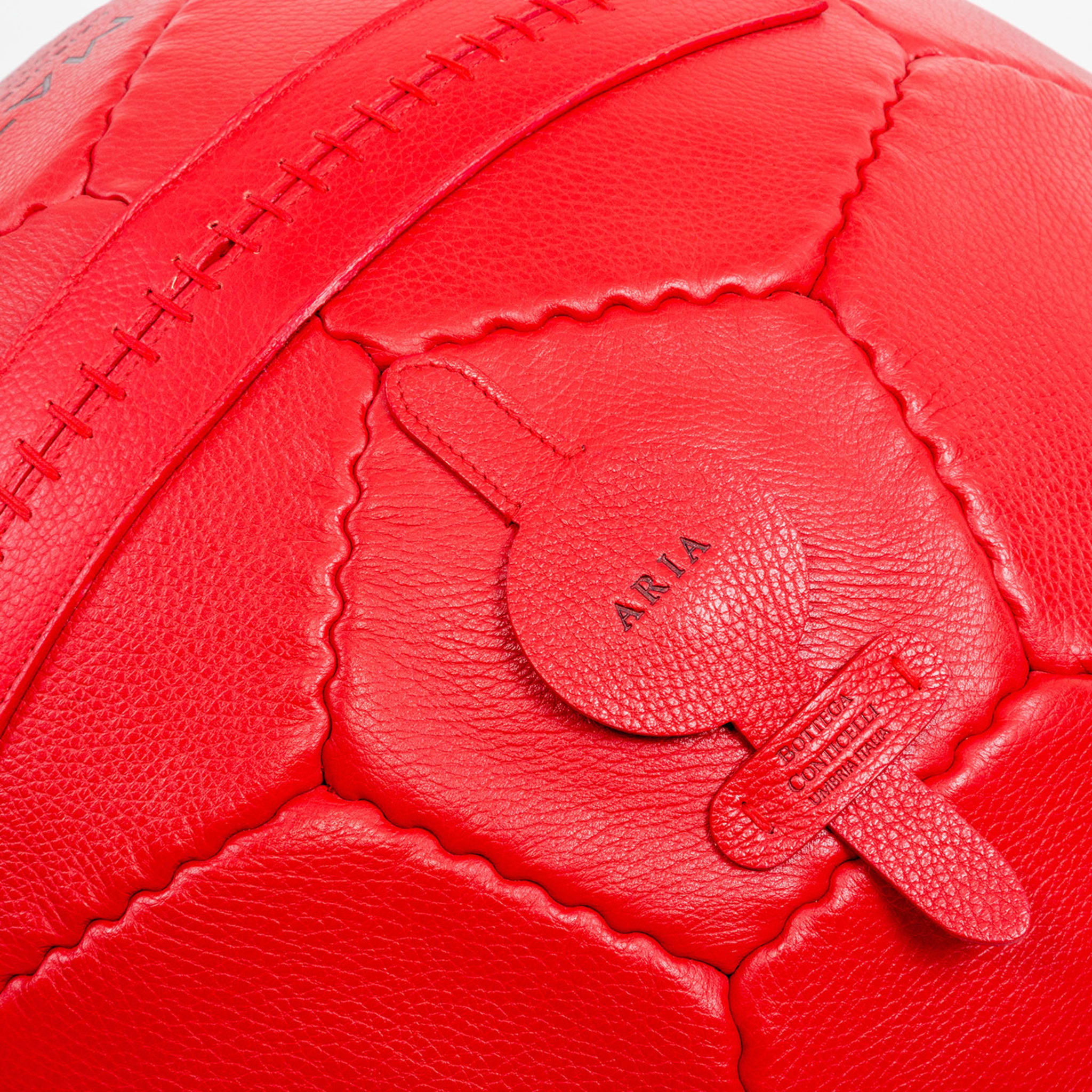 Large Soccer Ball Pouf Red - Alternative view 1