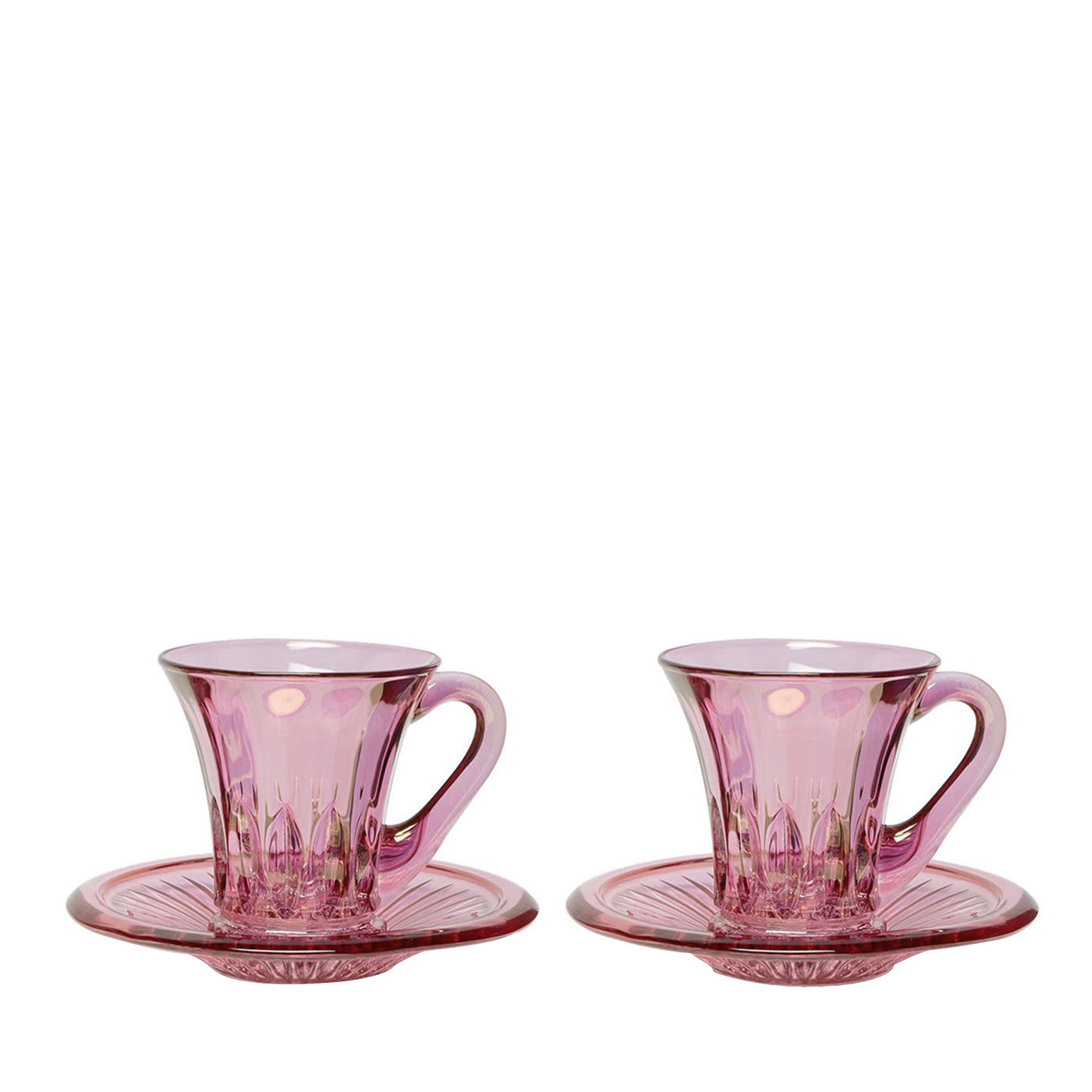 Prestige Set of 2 Transparent Pink Espresso Cups - Luisa Beccaria