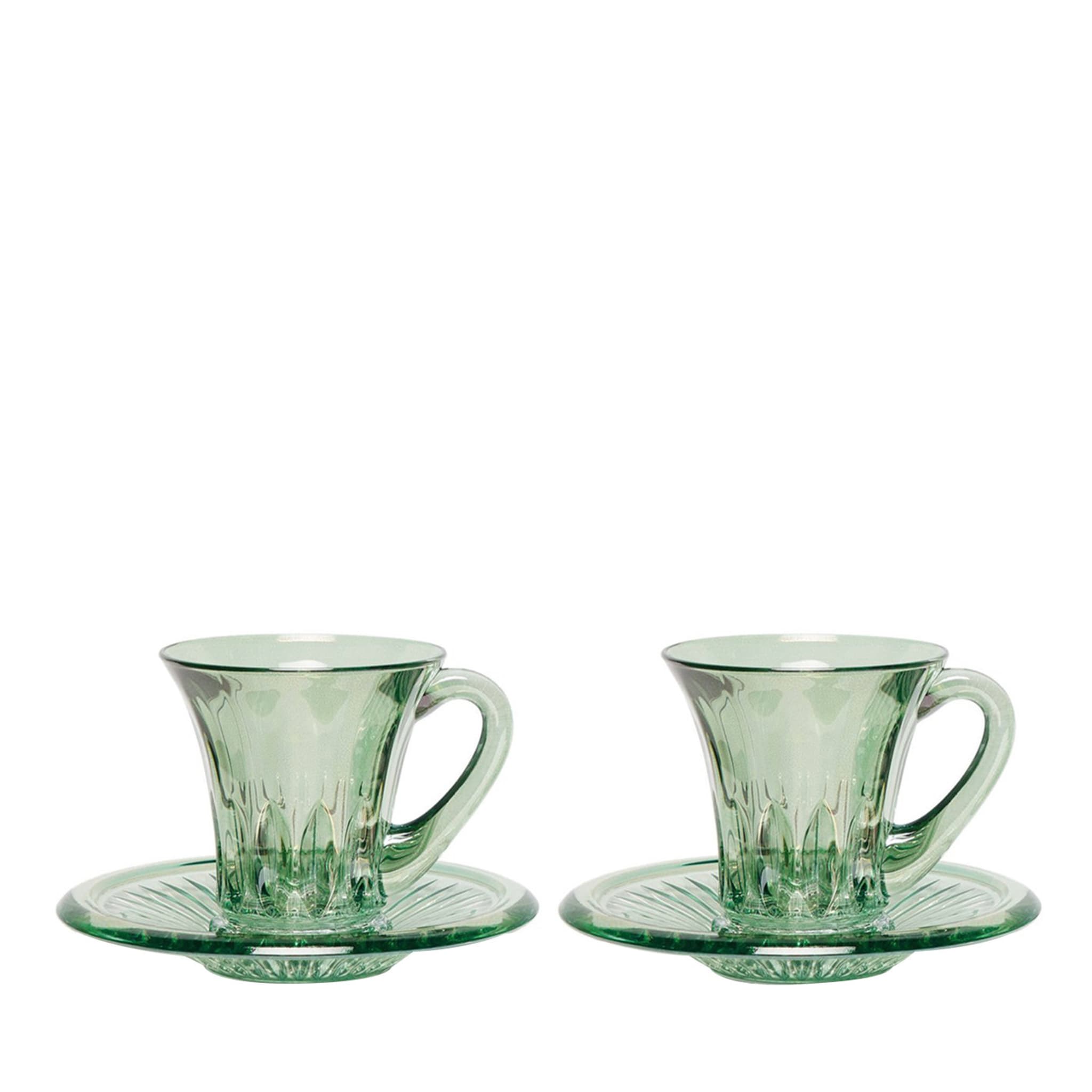 Prestige Set de 2 tasses à espresso vertes transparentes - Vue principale