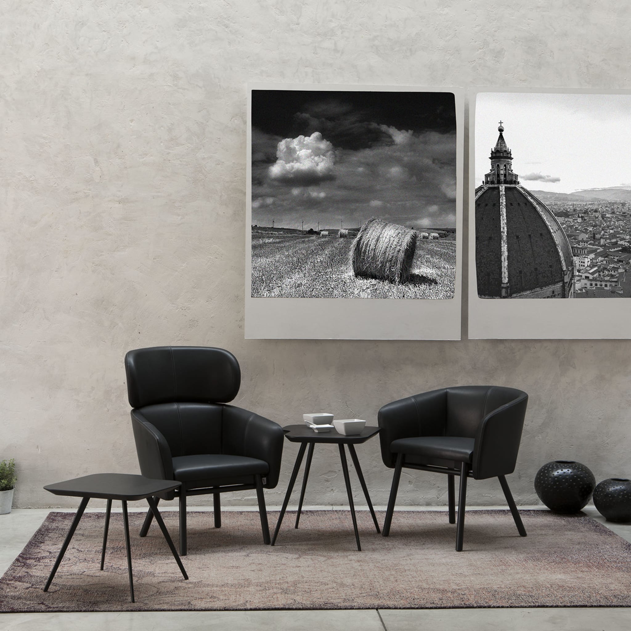 Balù Black Leather Chair By Emilio Nanni - Alternative view 5