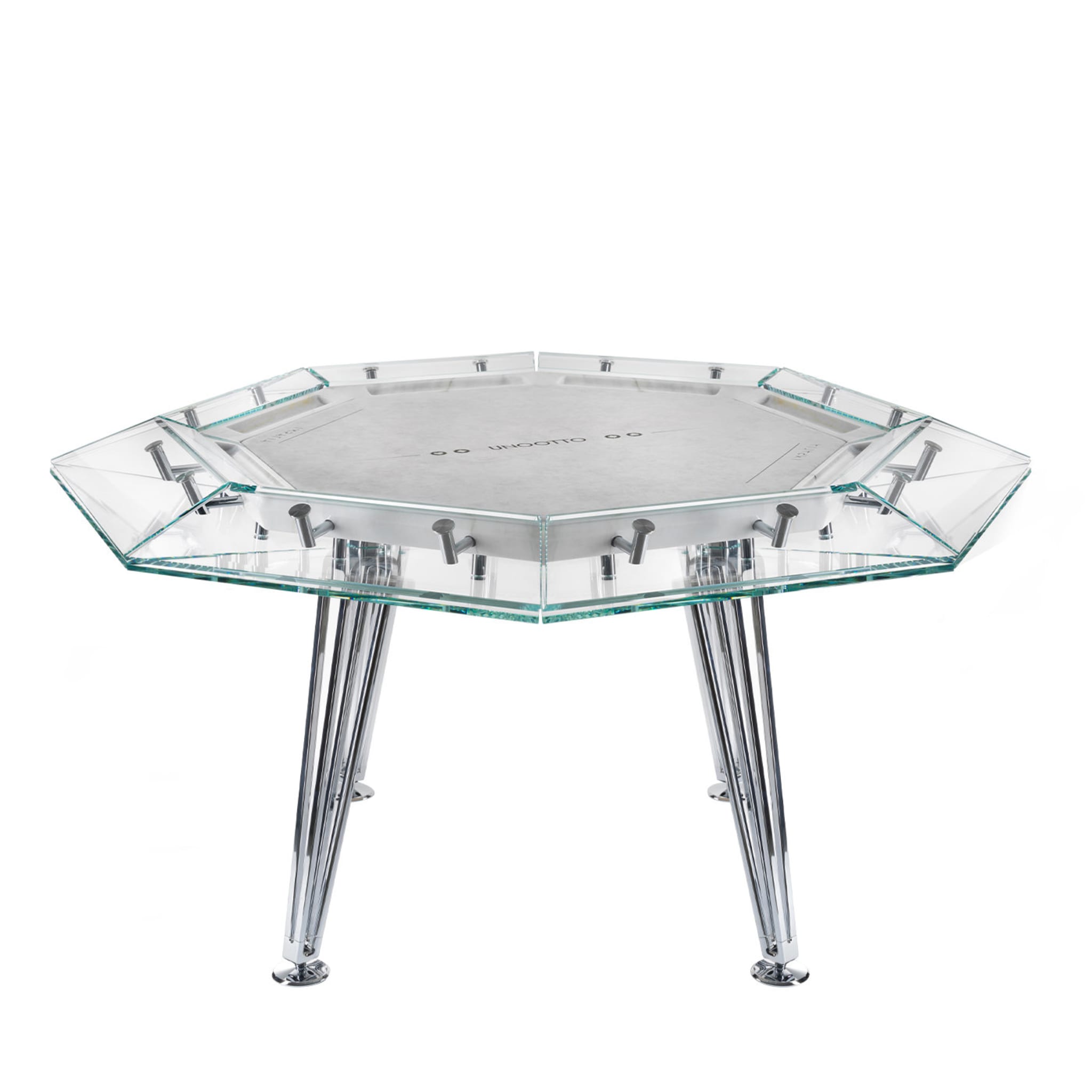 Unootto 8 Player Marble Edition White Poker Table - Vue principale