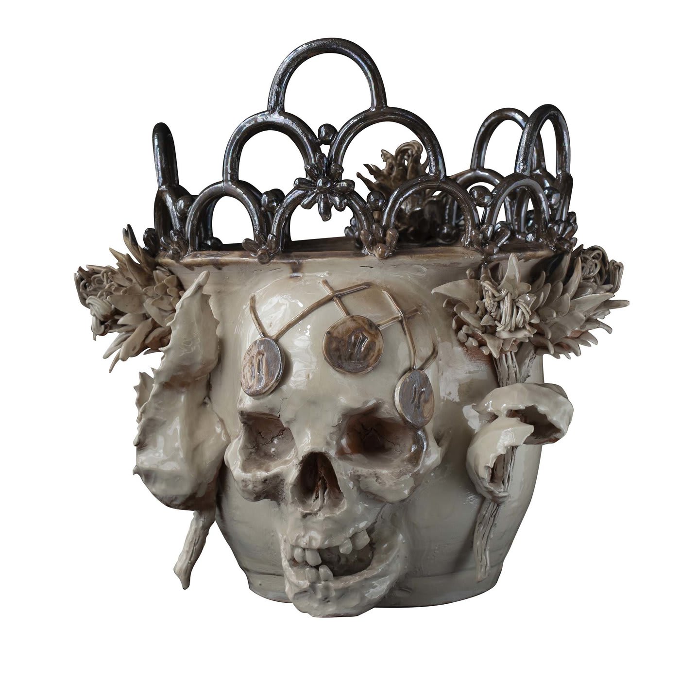 Thistle and Skull Vase - Sebastiano Leta