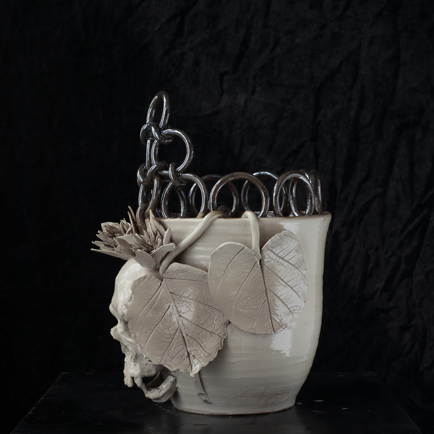 Lotus and Skull Vase - Sebastiano Leta