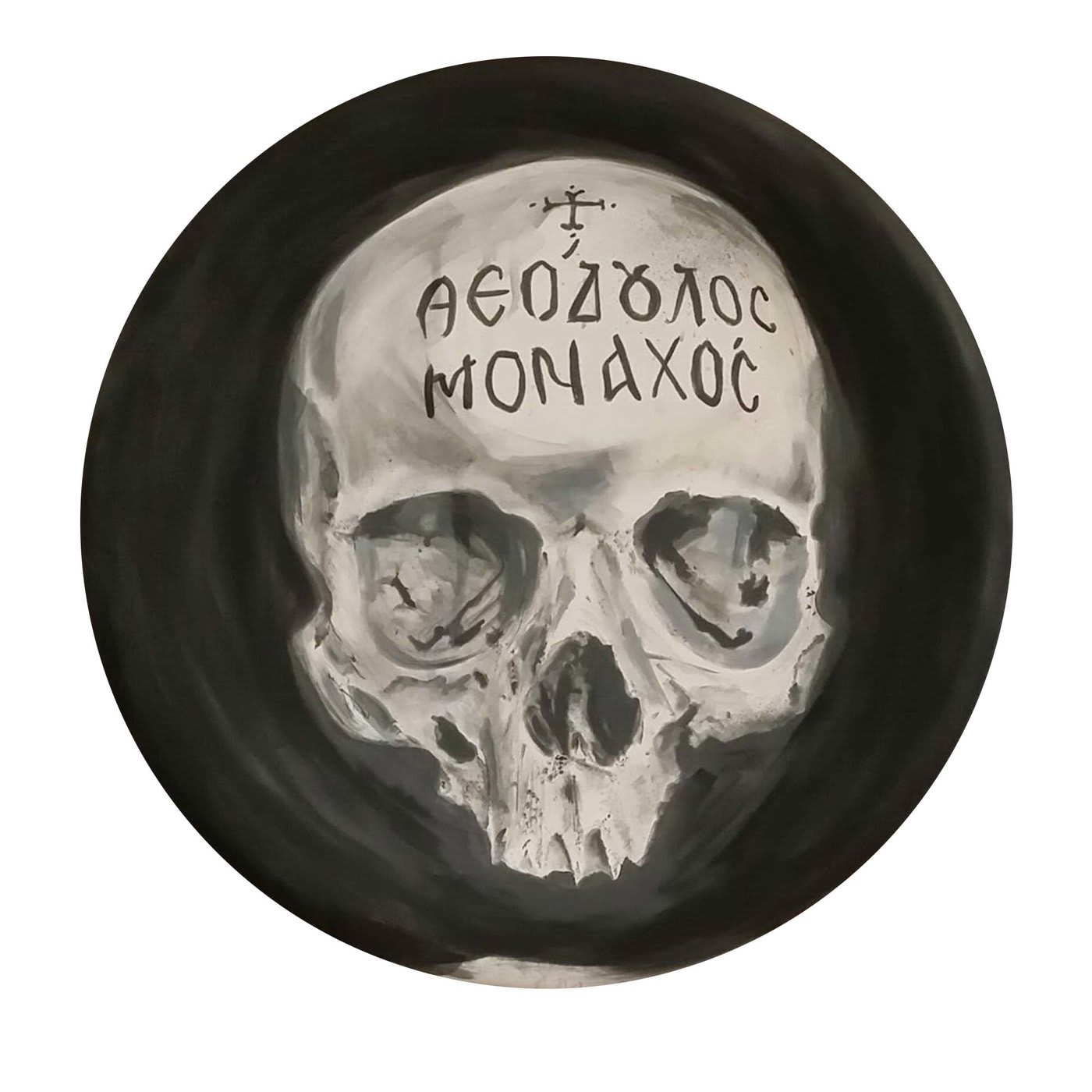 Large Hand-painted Skull Platter - Sebastiano Leta