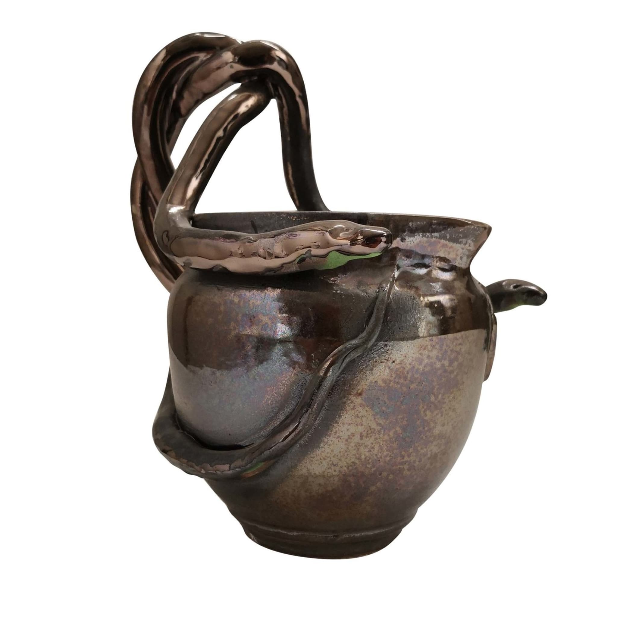 Black Ceramic Water Pitcher with Snakes - Main view