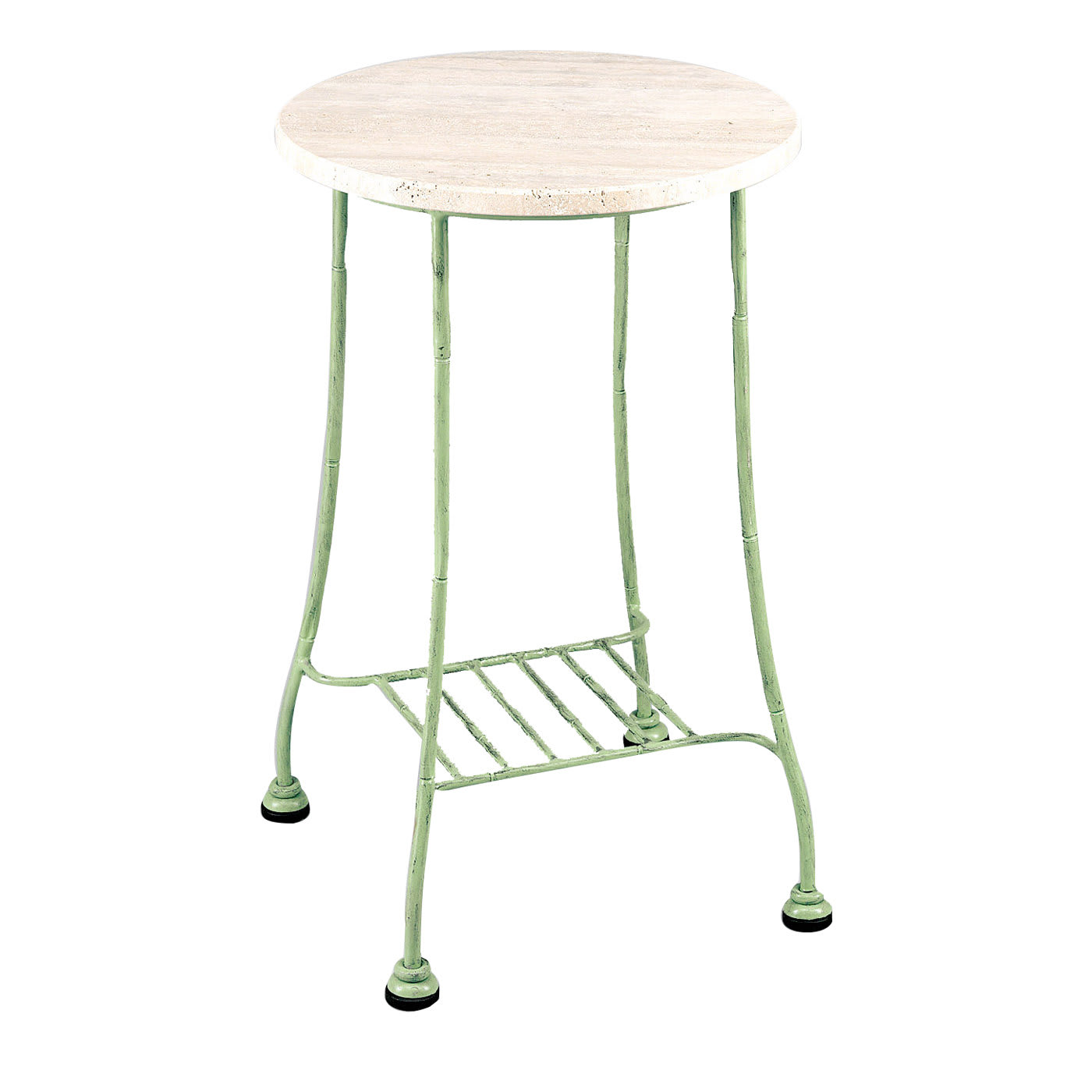 Bamboo Outdoor Green Wrought Iron Tall Side Table - Officina Ciani