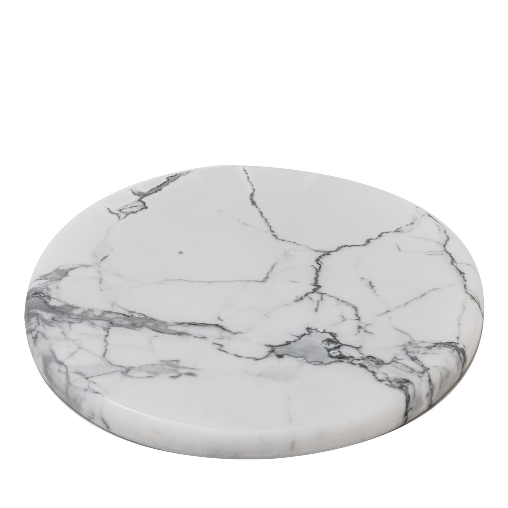 Perfeo Round Chopping Board in White Carrara Marble - Main view