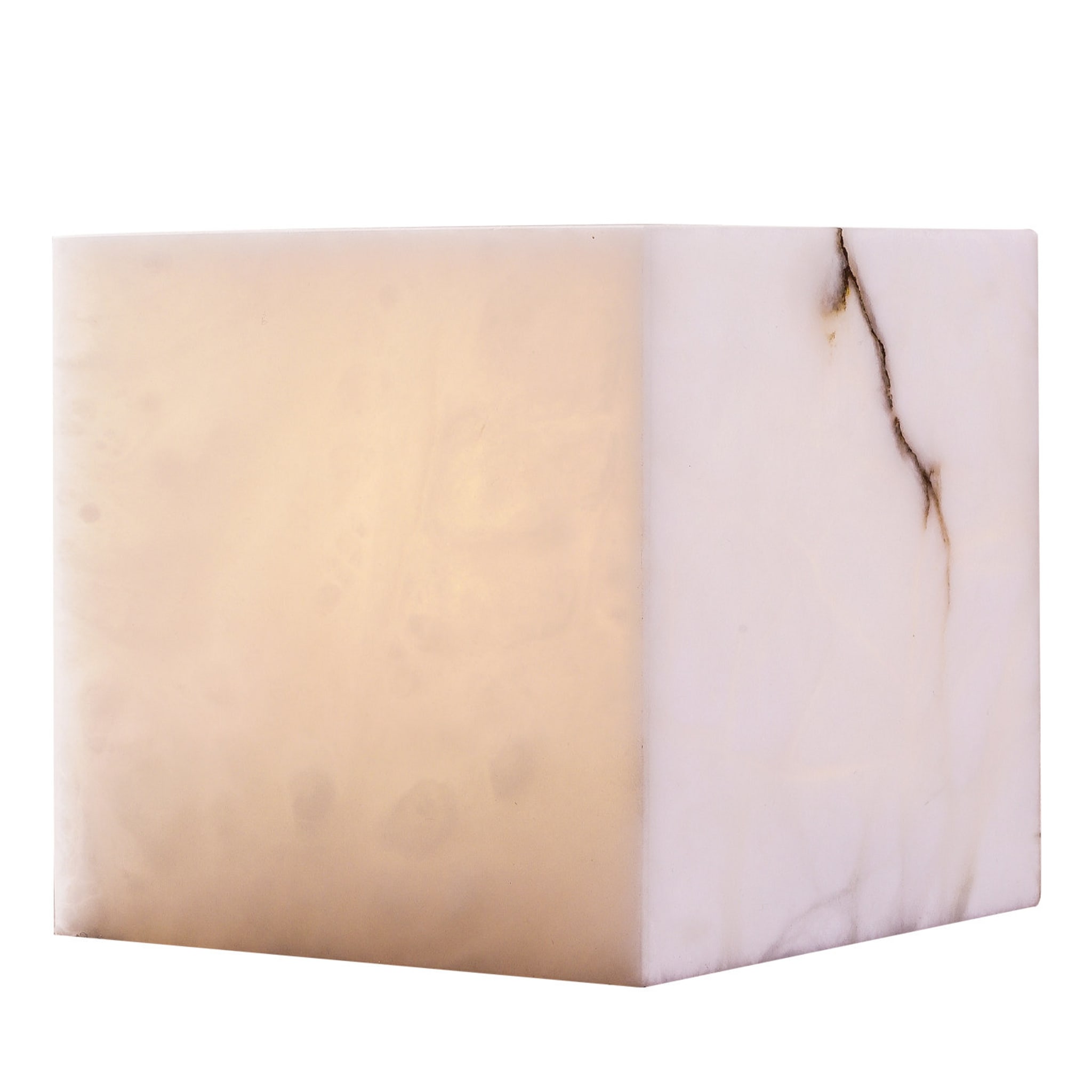 Aura Cube Table Lamp in Alabaster - Main view