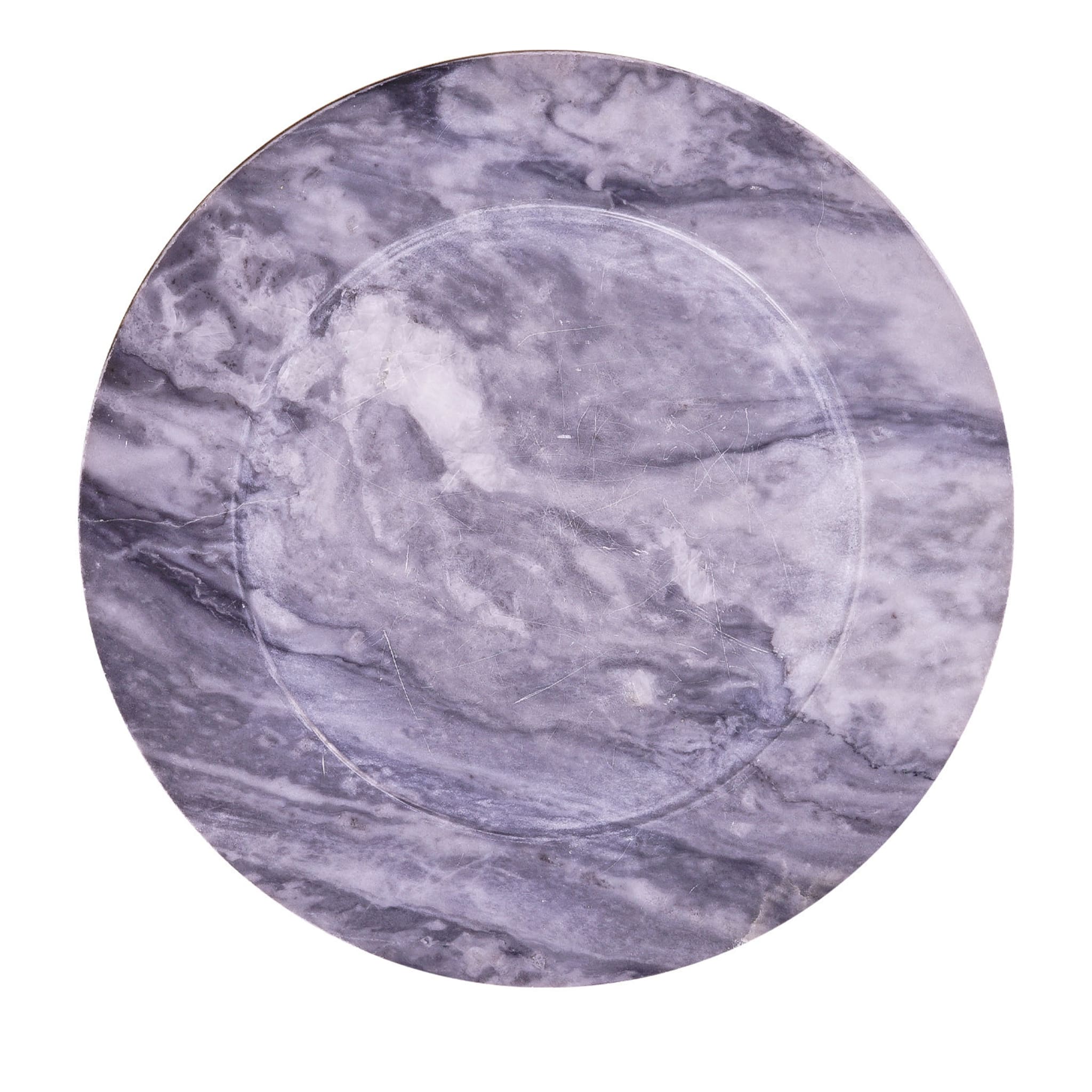 Omero Plate in Bardiglio Marble - Main view