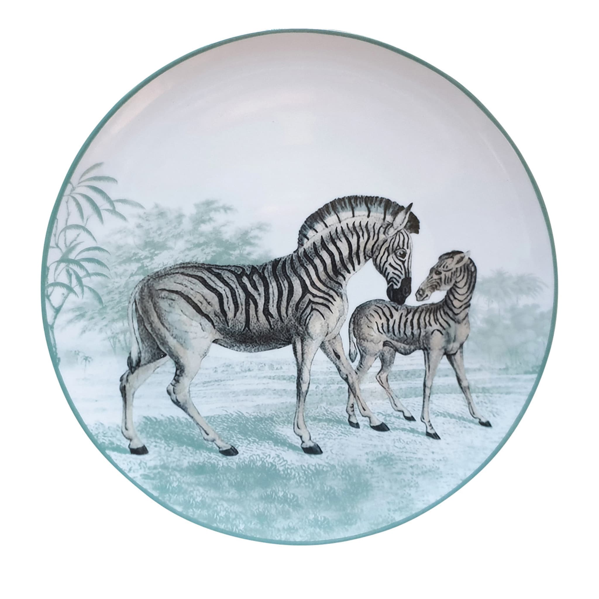 Set of 2 Zebra Menagerie Ottomane Porcelain Dessert Plates - Main view