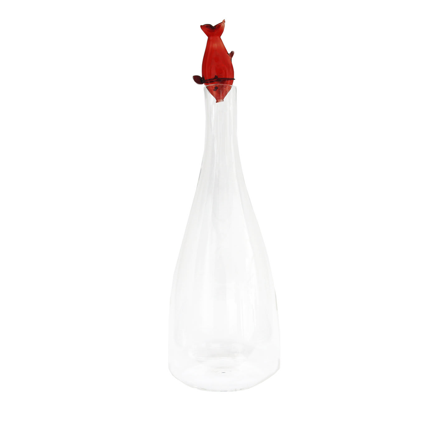 Red Fish Hand-blown Glass Bottle - Gala Rotelli Decor