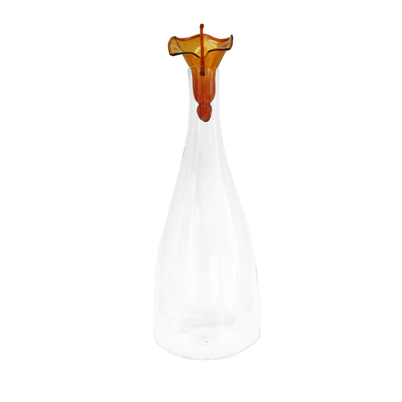 Orange Flower Hand-blown Glass Bottle - Gala Rotelli Decor