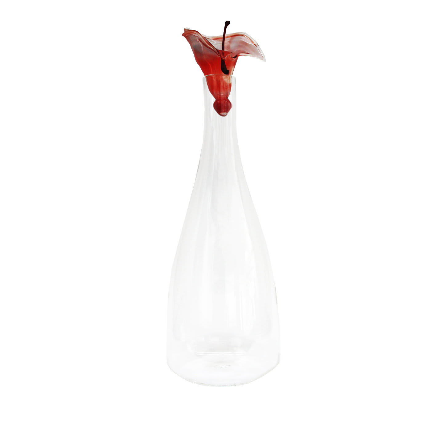 Red Flower Hand-blown Glass Bottle - Gala Rotelli Decor