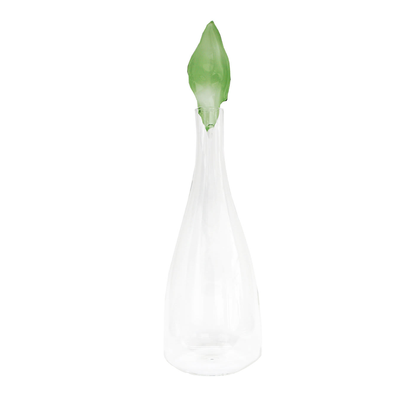 Green Leaf Hand-blown Glass Bottle - Gala Rotelli Decor