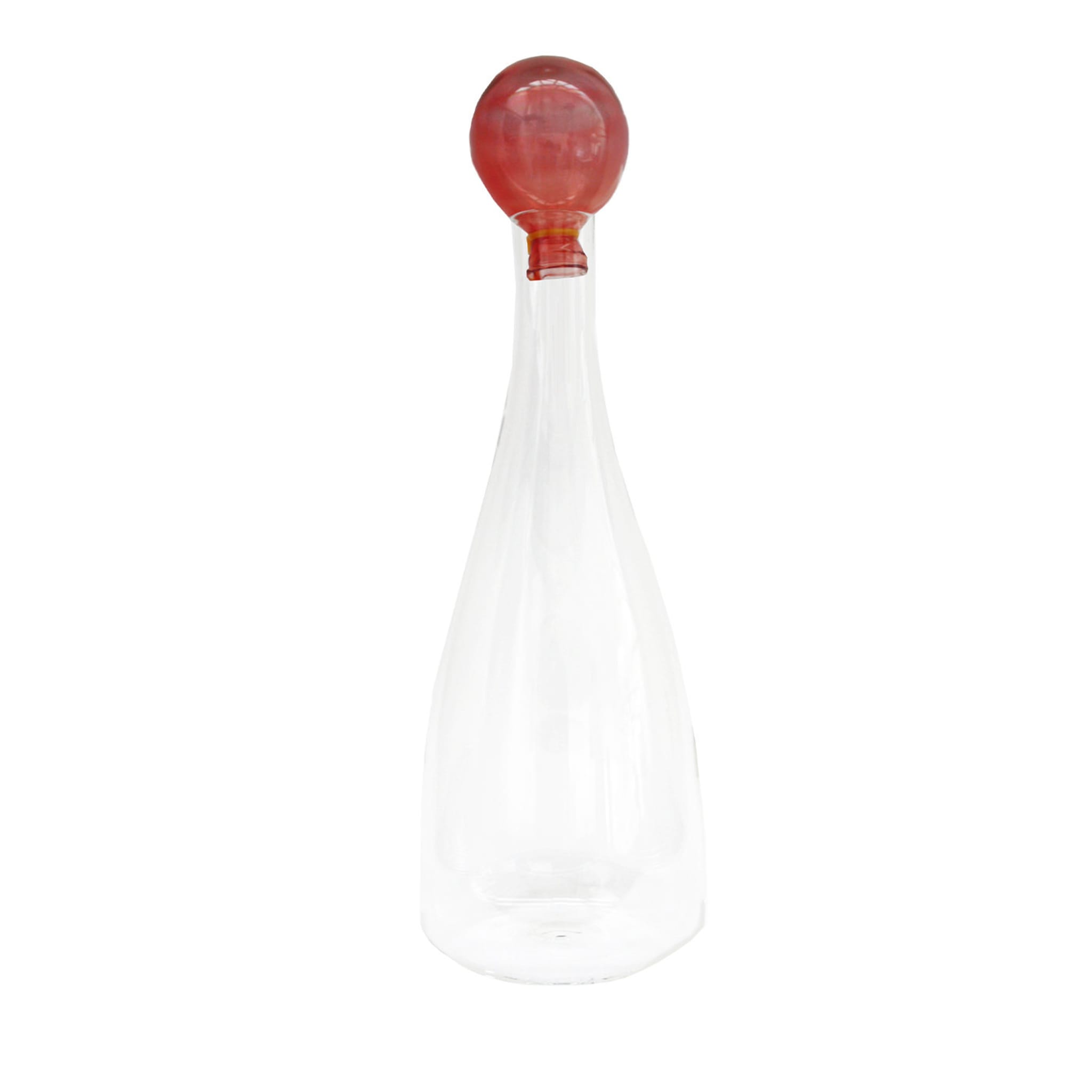 Roter Ballon - mundgeblasene Glasflasche - Hauptansicht