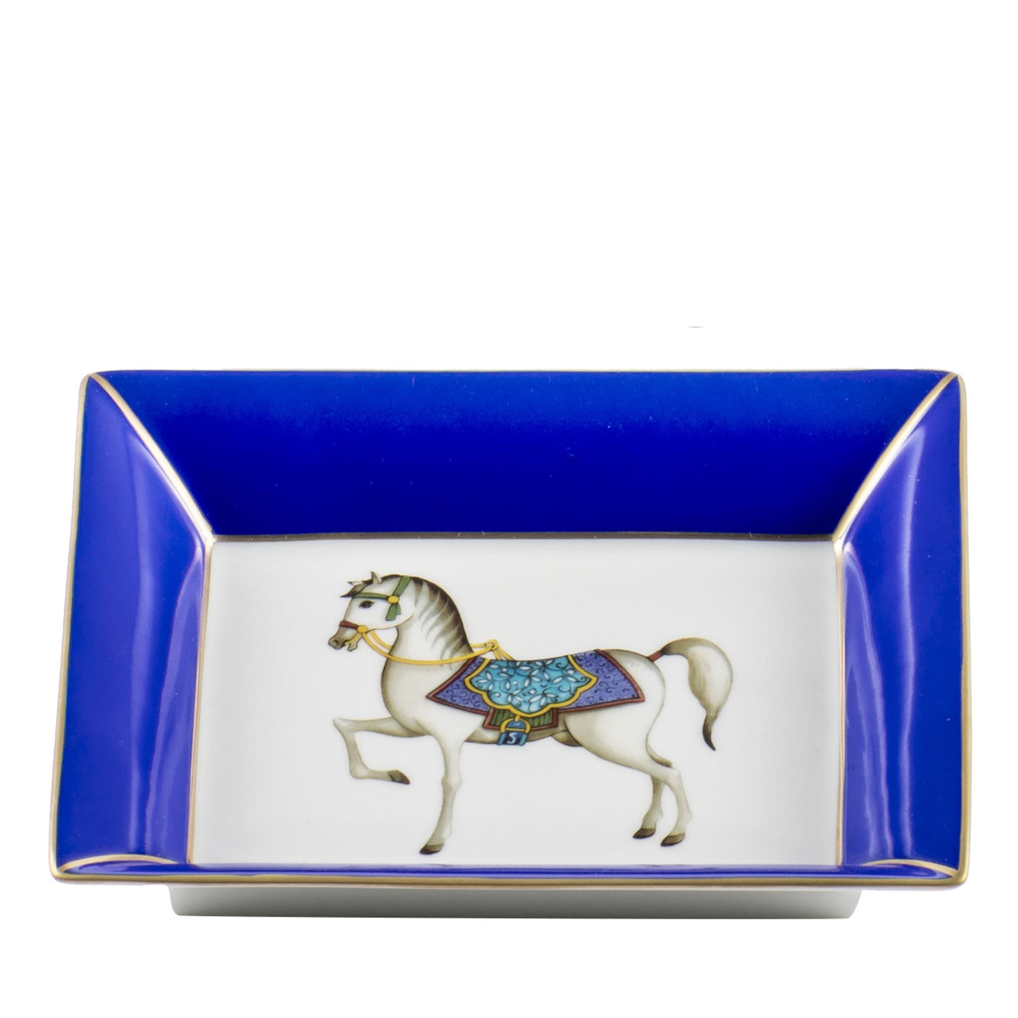 Cobalt Vide Poche with White Horse - Main view