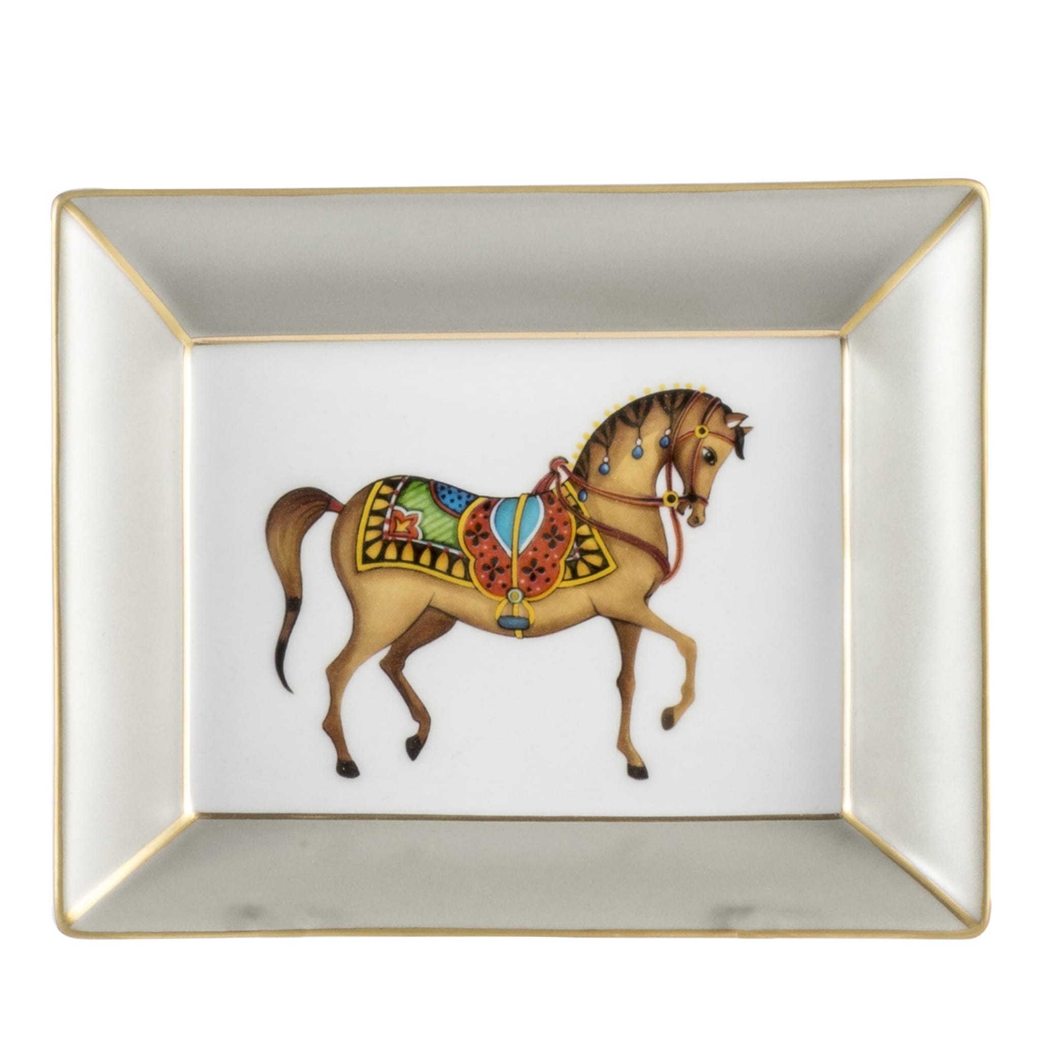 Vide Poche de plata con caballo marrón - Vista principal
