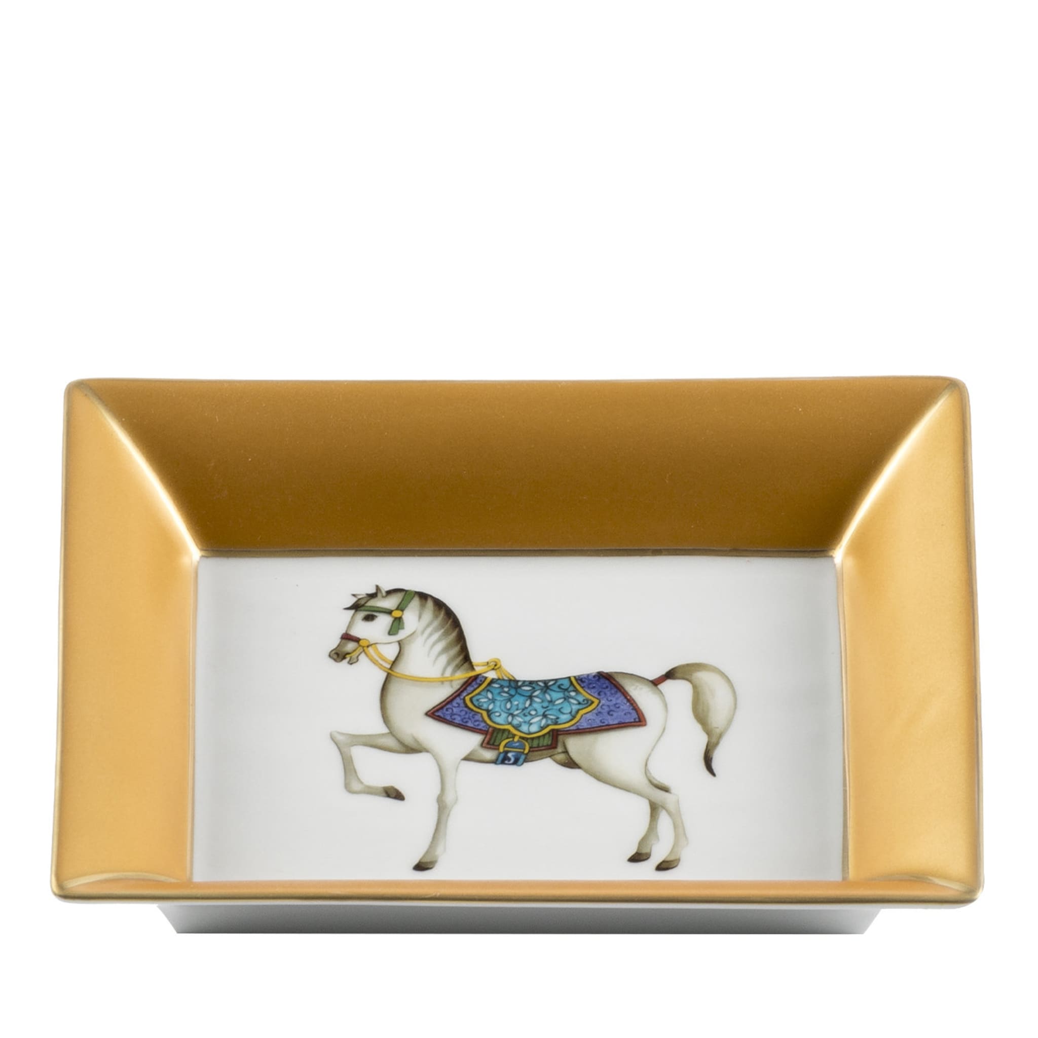 Gold Vide Poche with White Horse - Main view