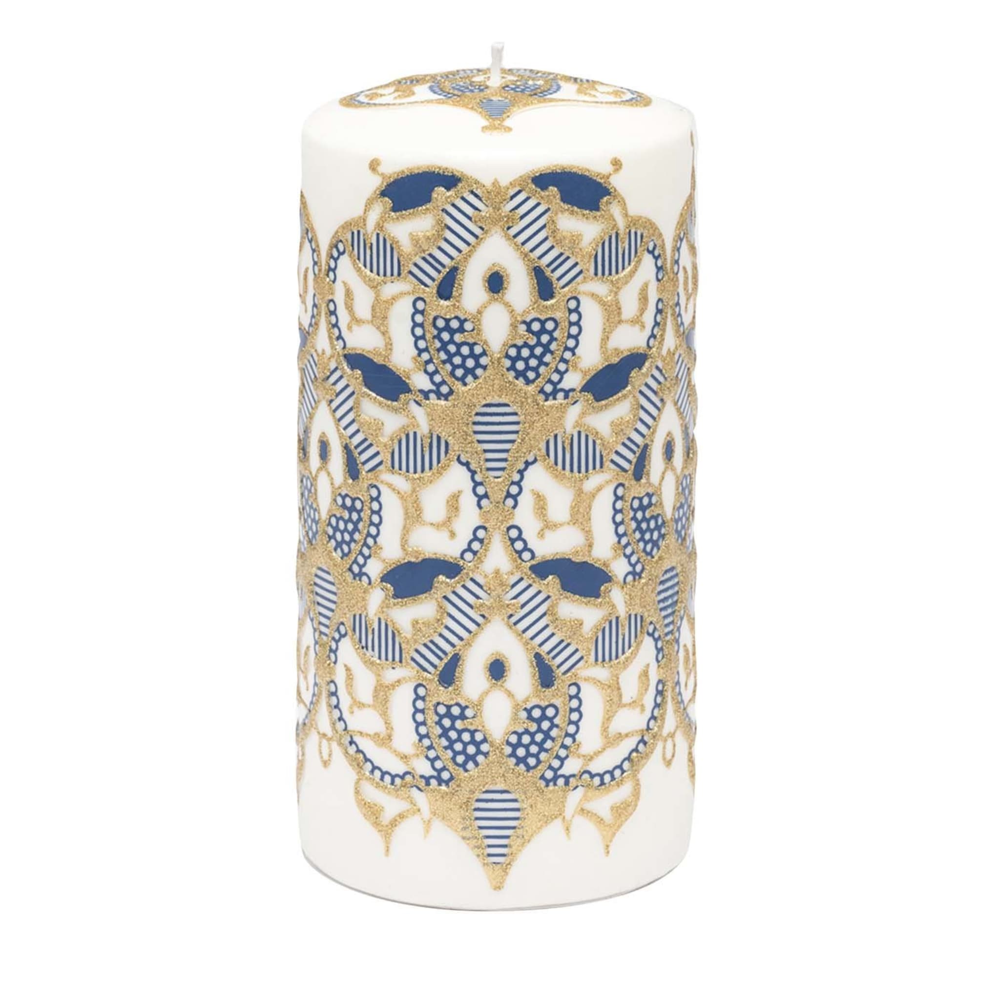 New Arabesque Blue and Gold Candle - Set of 2 - Main view