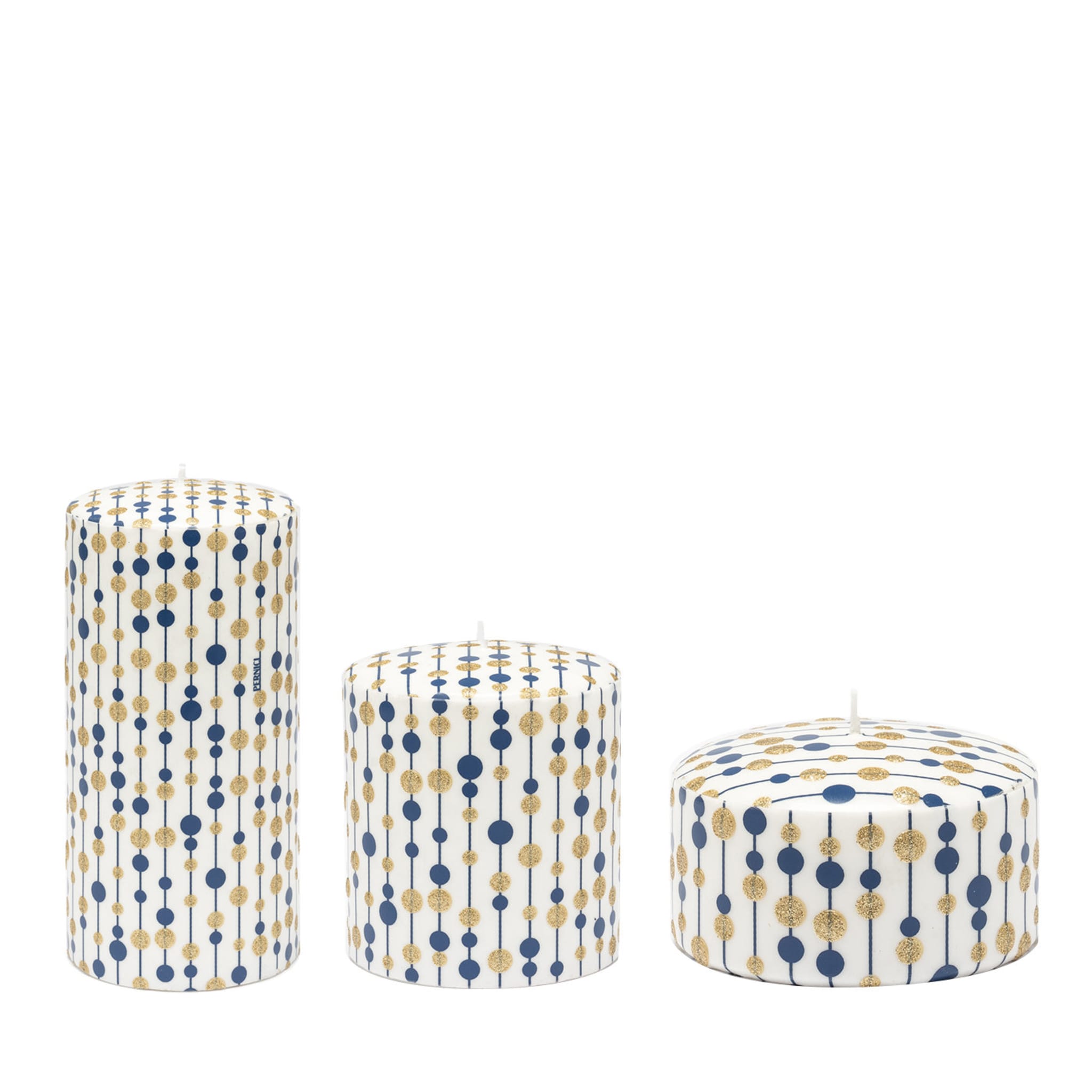 Pois Set of 3 Gold and Blue Candles - Main view